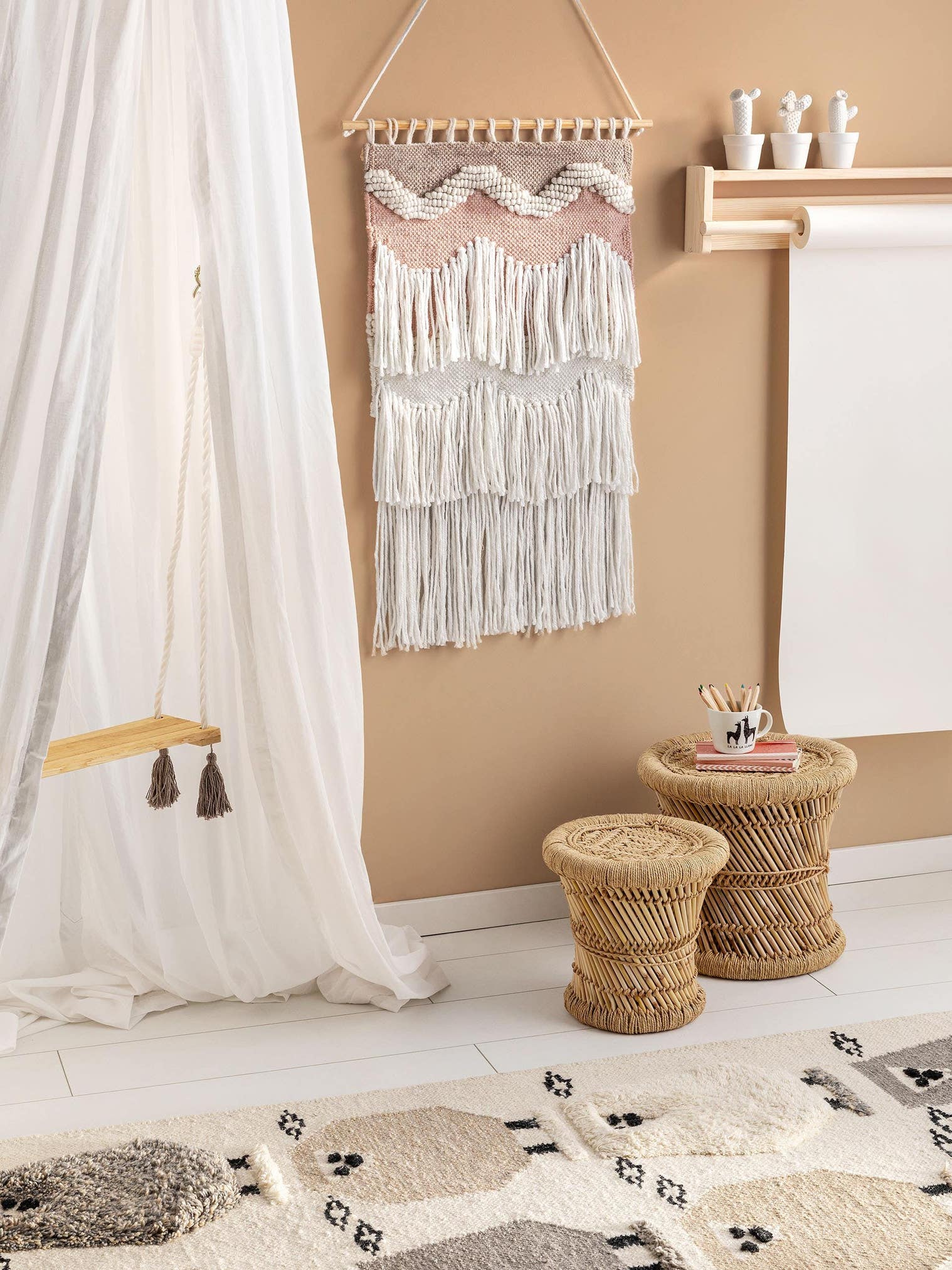 Wanddeko Samira Multicolor im Design Abstrakt aus 60% Polyester, 40% Wolle von Lytte