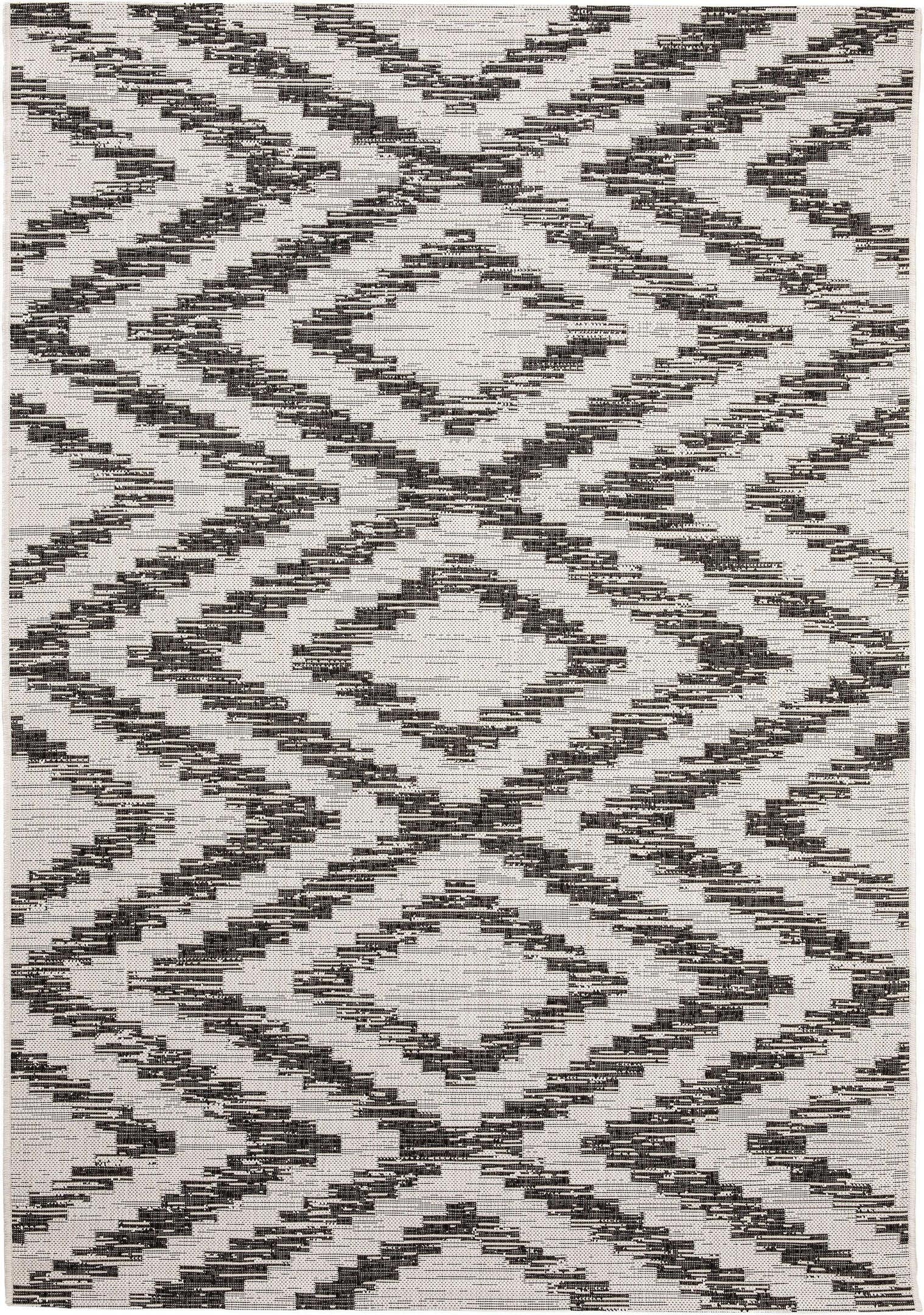 Teppich aus 100% Polypropylen in Schwarz/Weiß mit bis 5 mm hohem Flor von benuta Nest