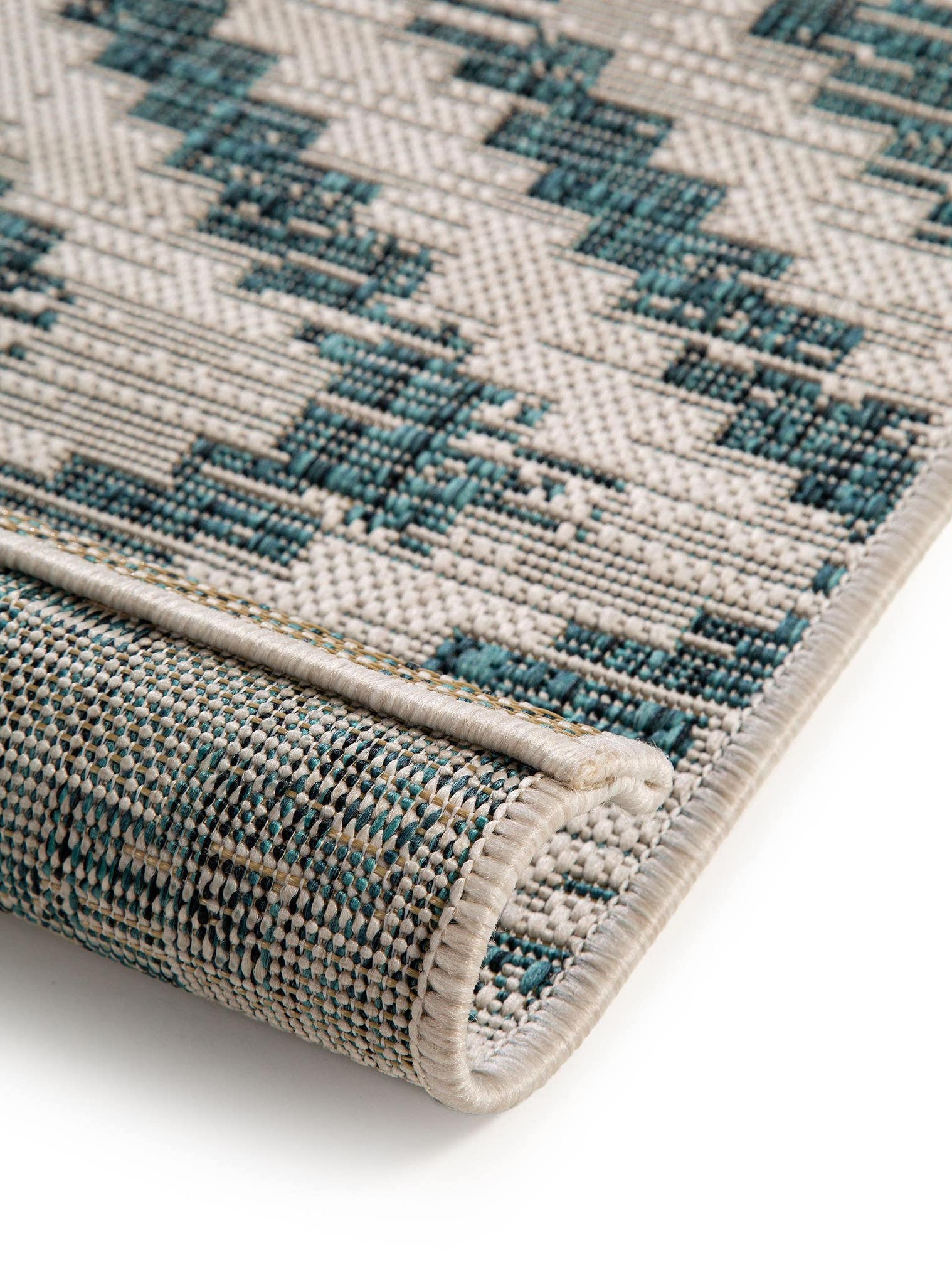 Teppich aus 100% Polypropylen in Blau mit bis 5 mm hohem Flor von benuta