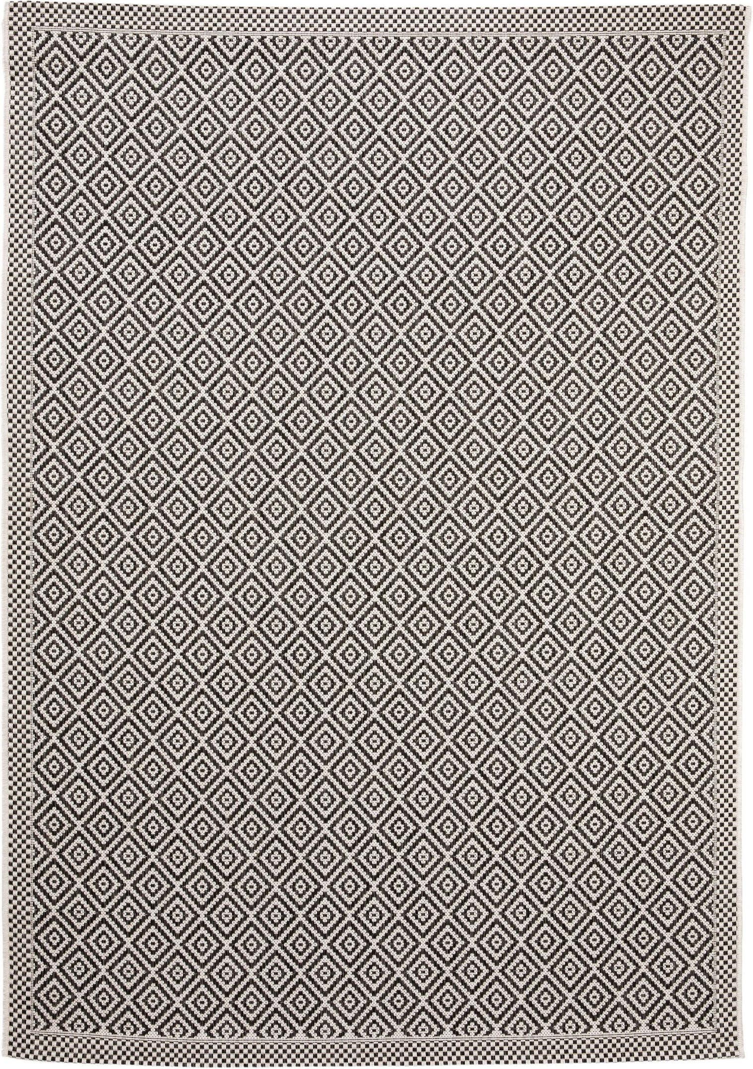 Tapis en 100% Polypropylène en Noir & Blanc avec une pile de 1- 5 mm de hauteur de benuta Nest