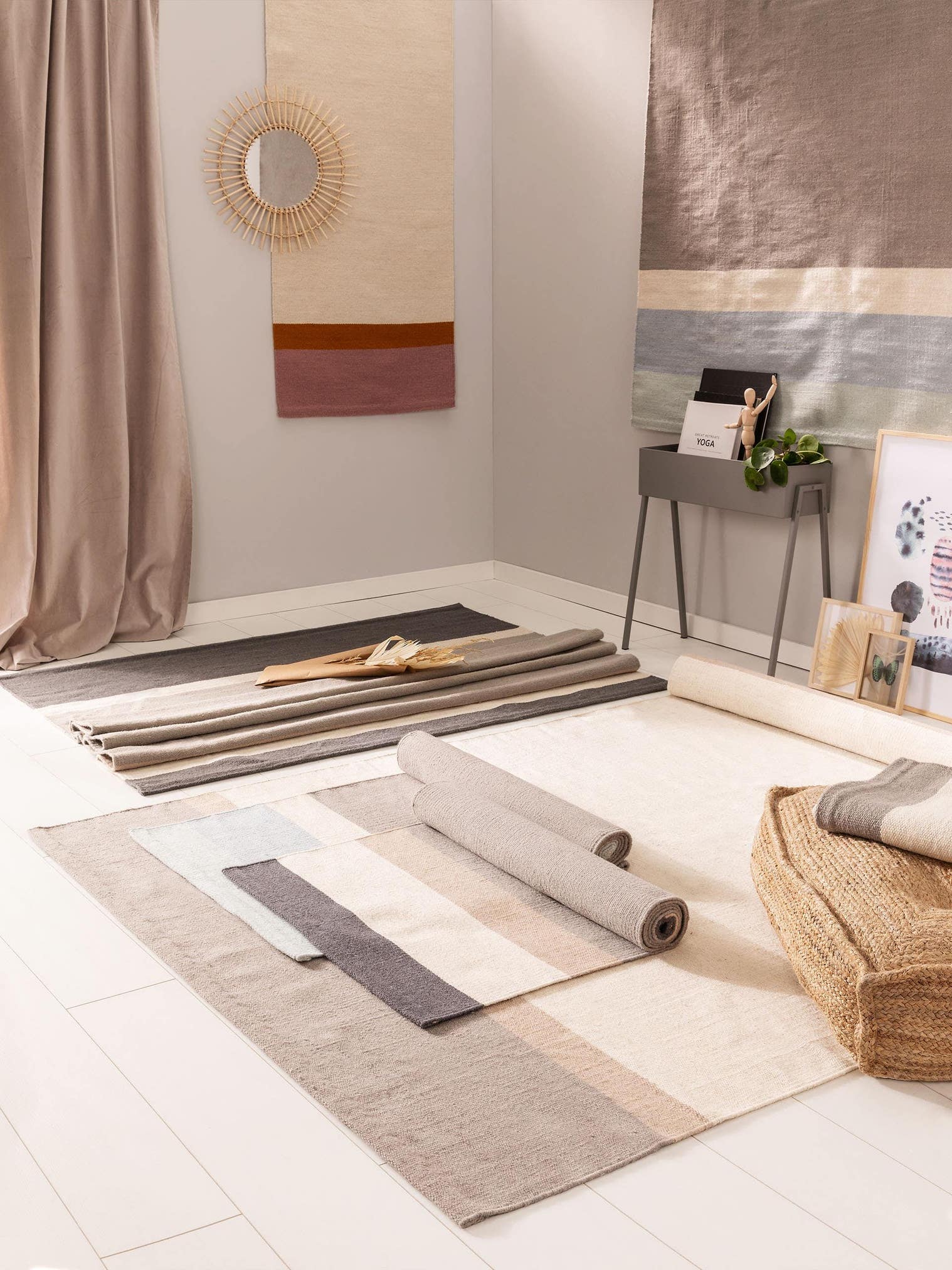 Rug made of 100% Wool in Beige with a 1- 5 mm high pile by benuta