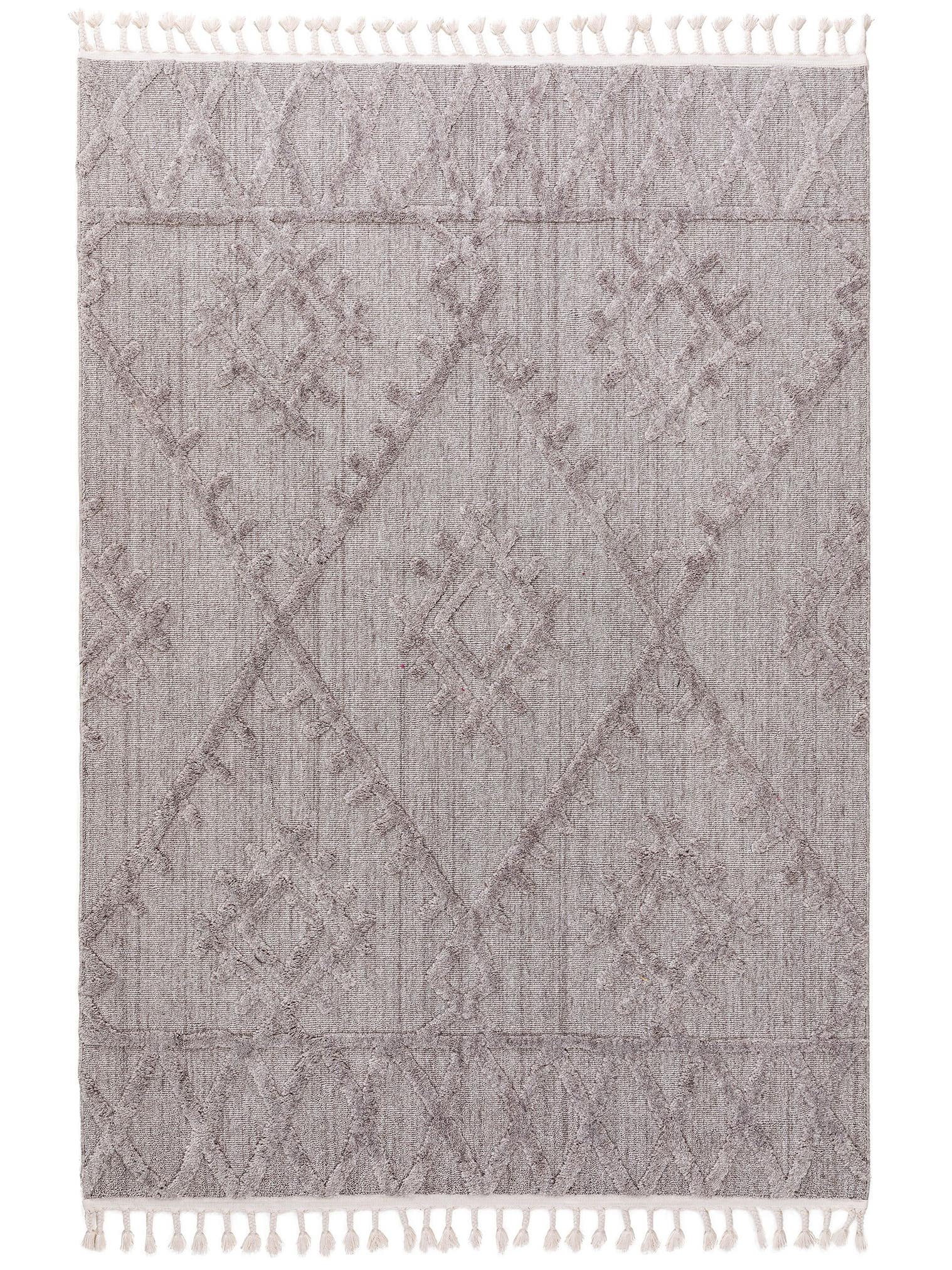 Tapis en 100% Polyester en Gris avec une pile de 11 - 20 mm de hauteur de benuta Pop