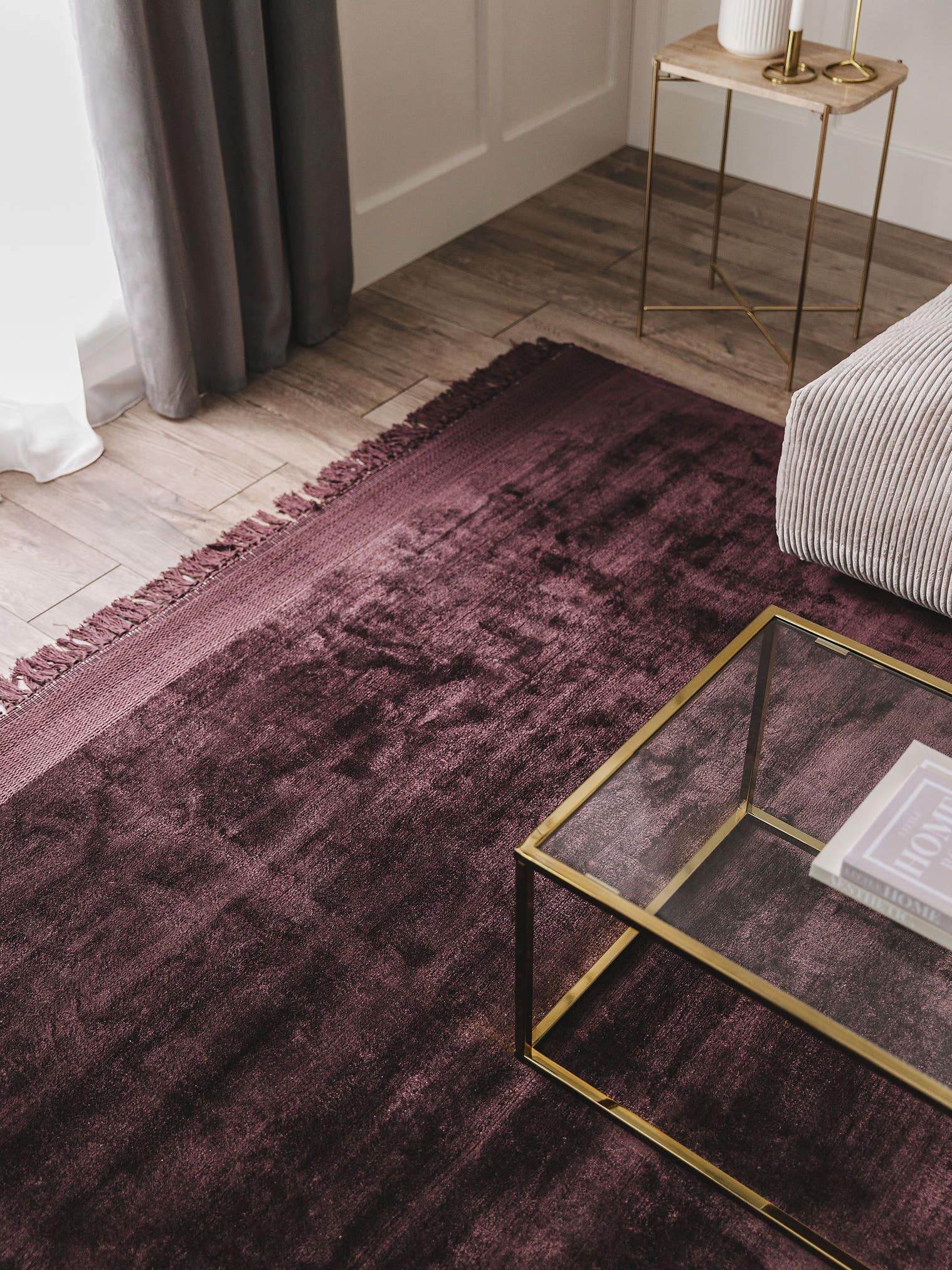 Rug made of 100% Viscose in Red with a 11 - 20 mm high pile by benuta Finest