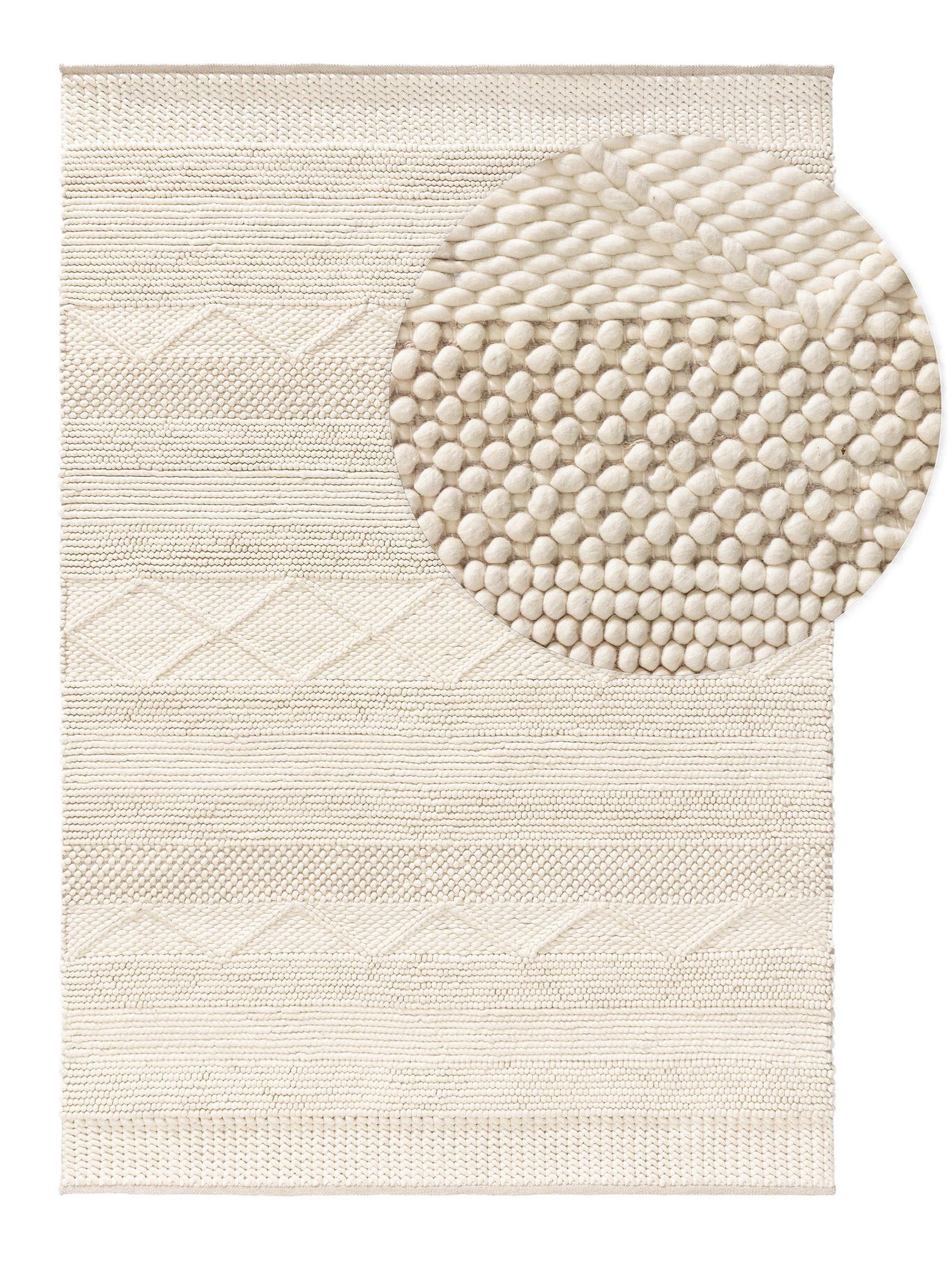 Rug made of 100% Wool in Beige with a 6 - 10 mm high pile by benuta Pure