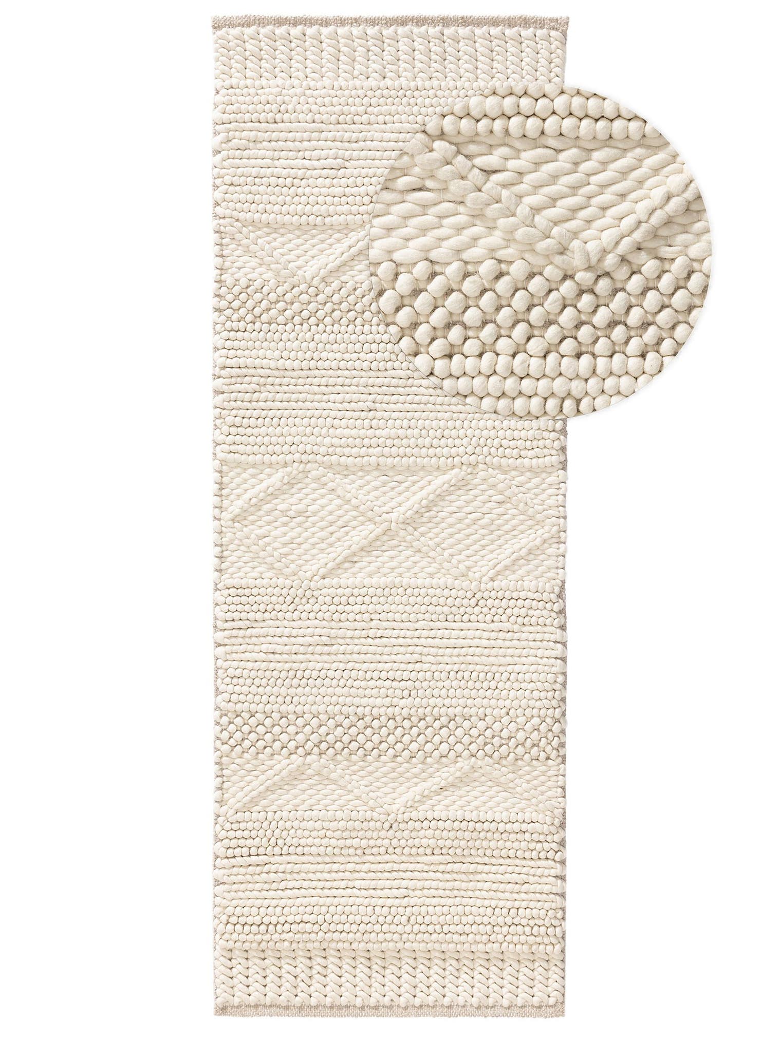 Teppich aus 100% Wolle in Beige mit 6 bis 10 mm hohem Flor von benuta Pure