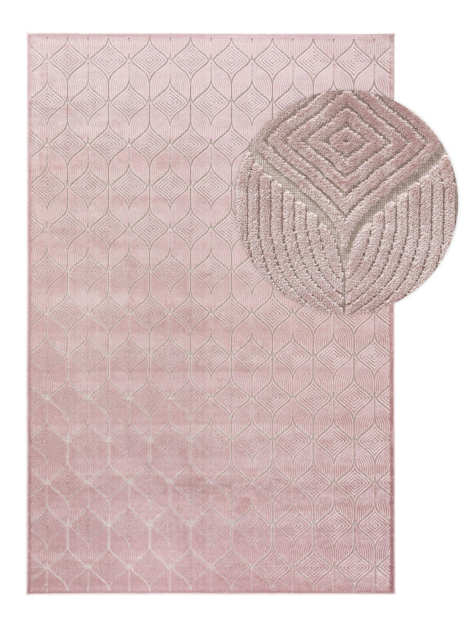 Teppich aus 100% Viskose in Rosa mit bis 5 mm hohem Flor von benuta Pop