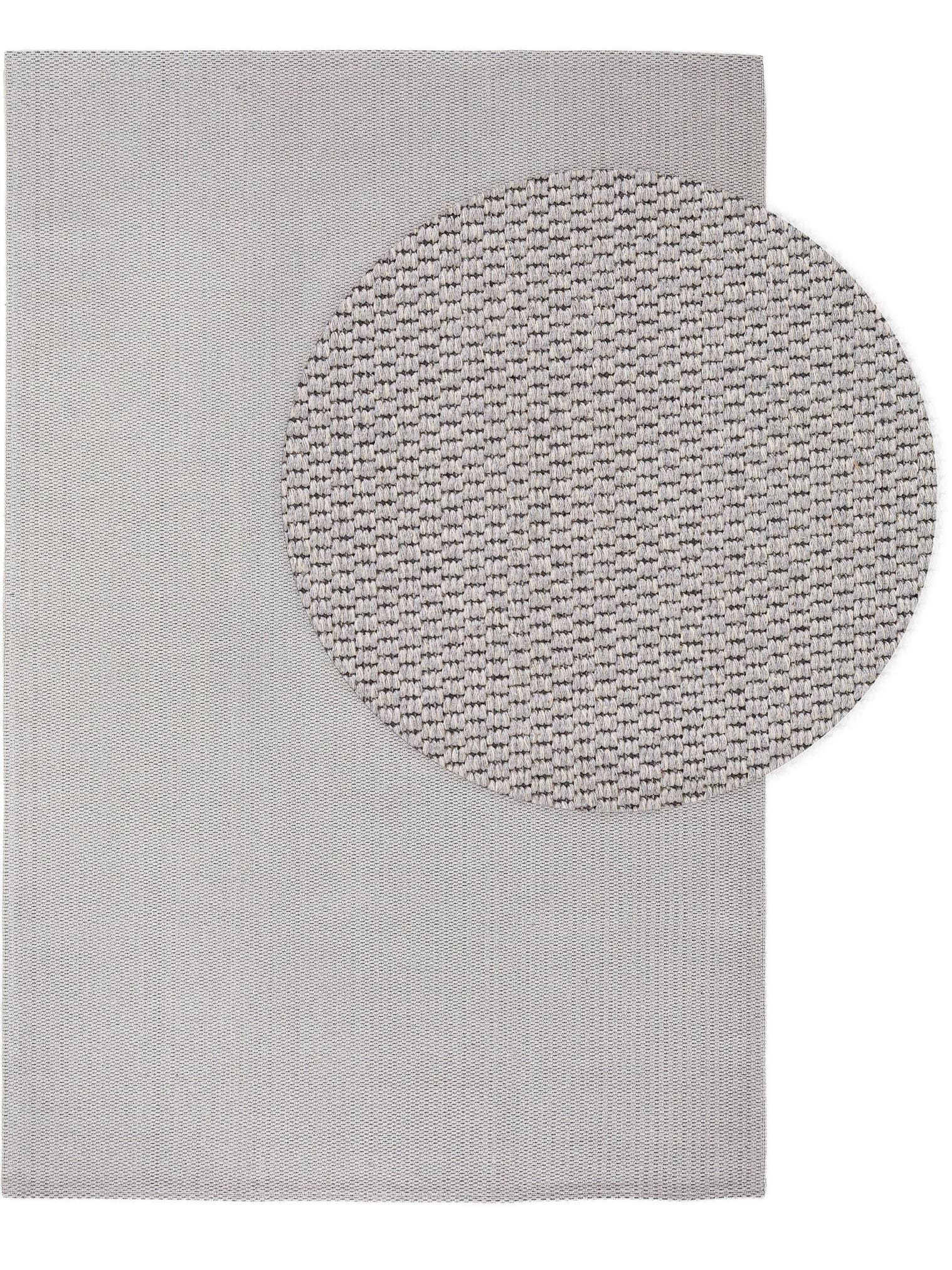 Teppich aus 100% Baumwolle in Grau mit bis 5 mm hohem Flor von benuta Nest