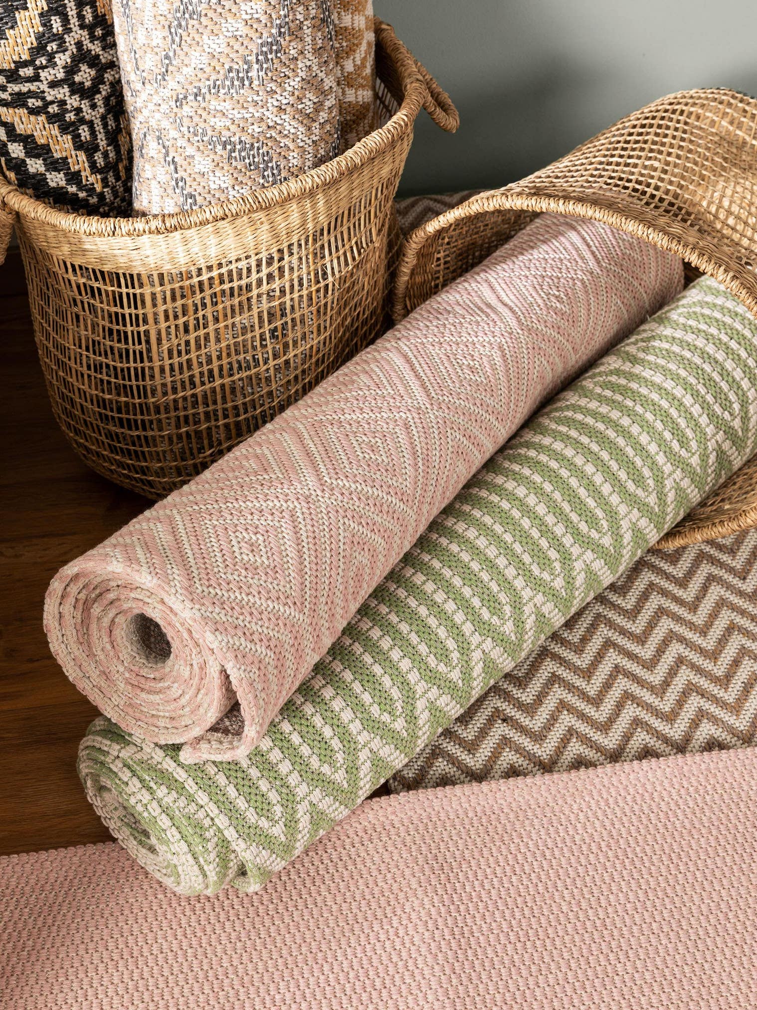 Teppich aus 100% Baumwolle in Rosa mit bis 5 mm hohem Flor von benuta Nest