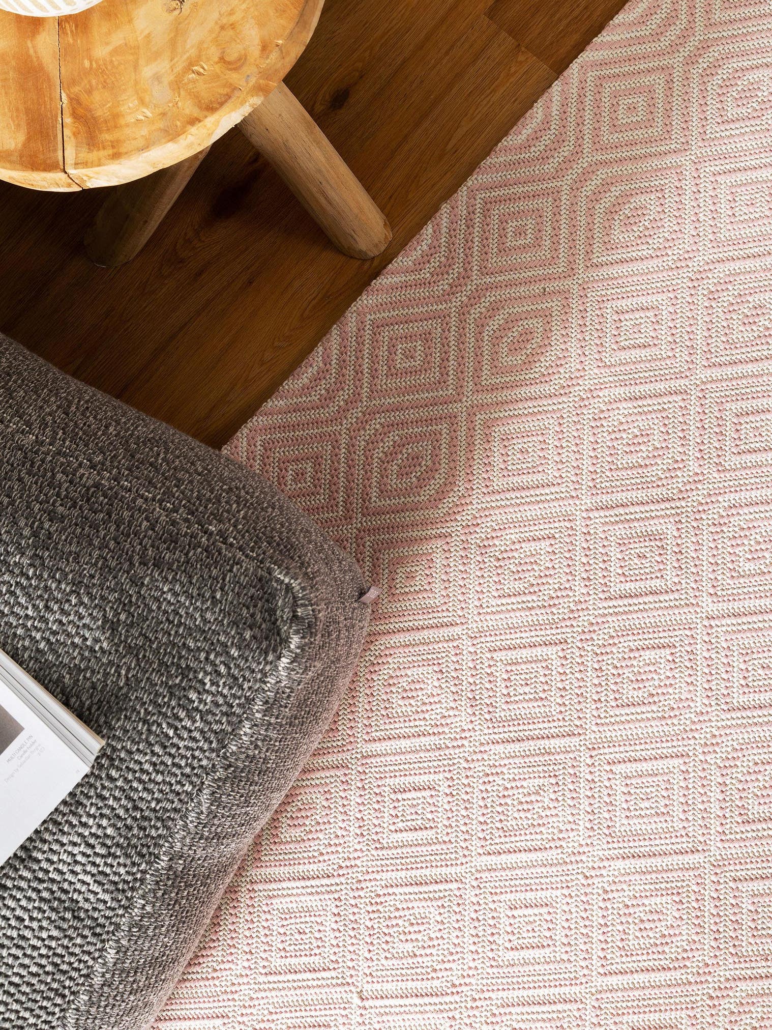 Tappeto di 100% Cotone in Rosa con pelo alto 1- 5 mm da benuta Nest