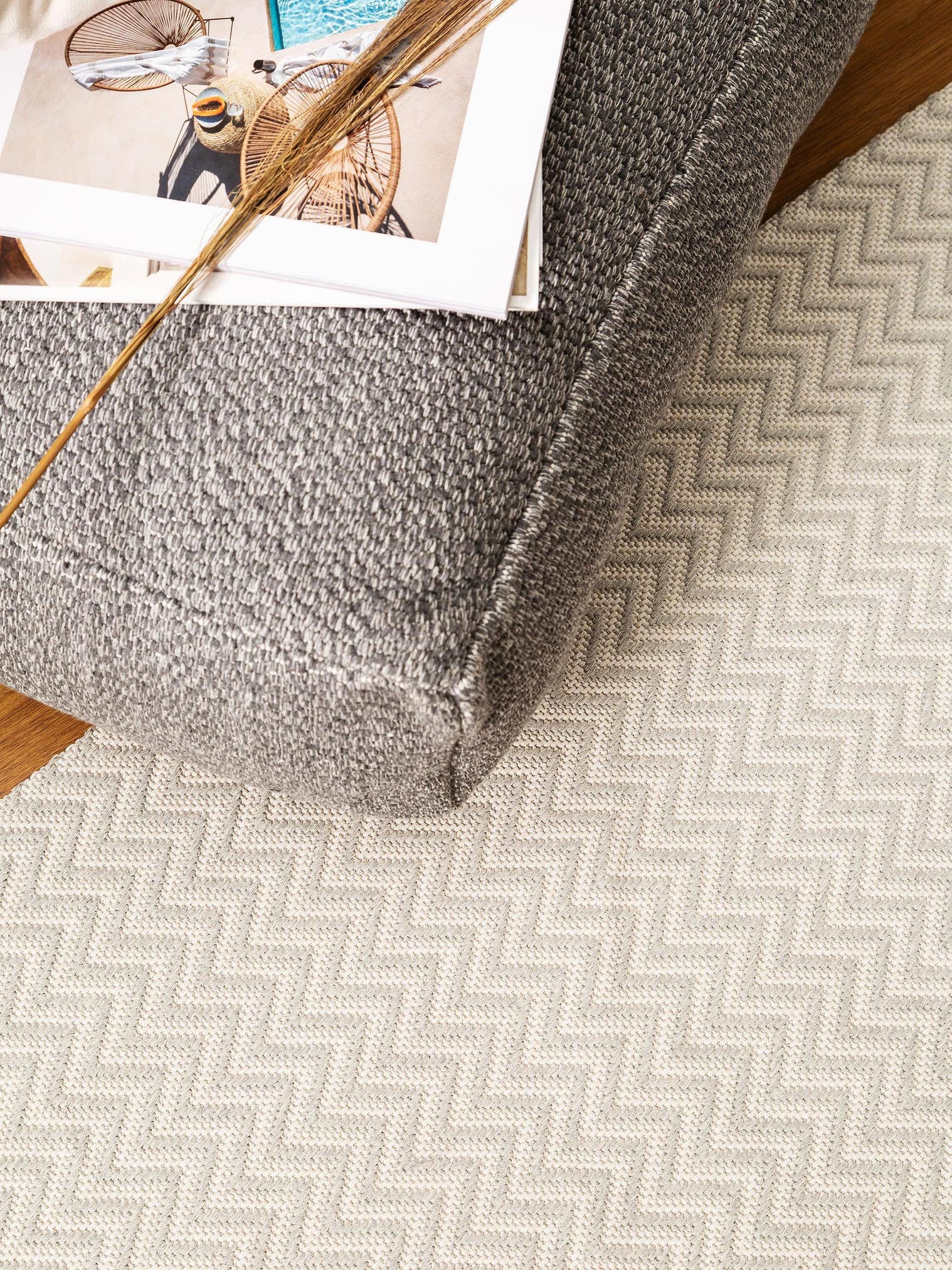 Teppich aus 100% Baumwolle in Grau mit bis 5 mm hohem Flor von benuta Nest