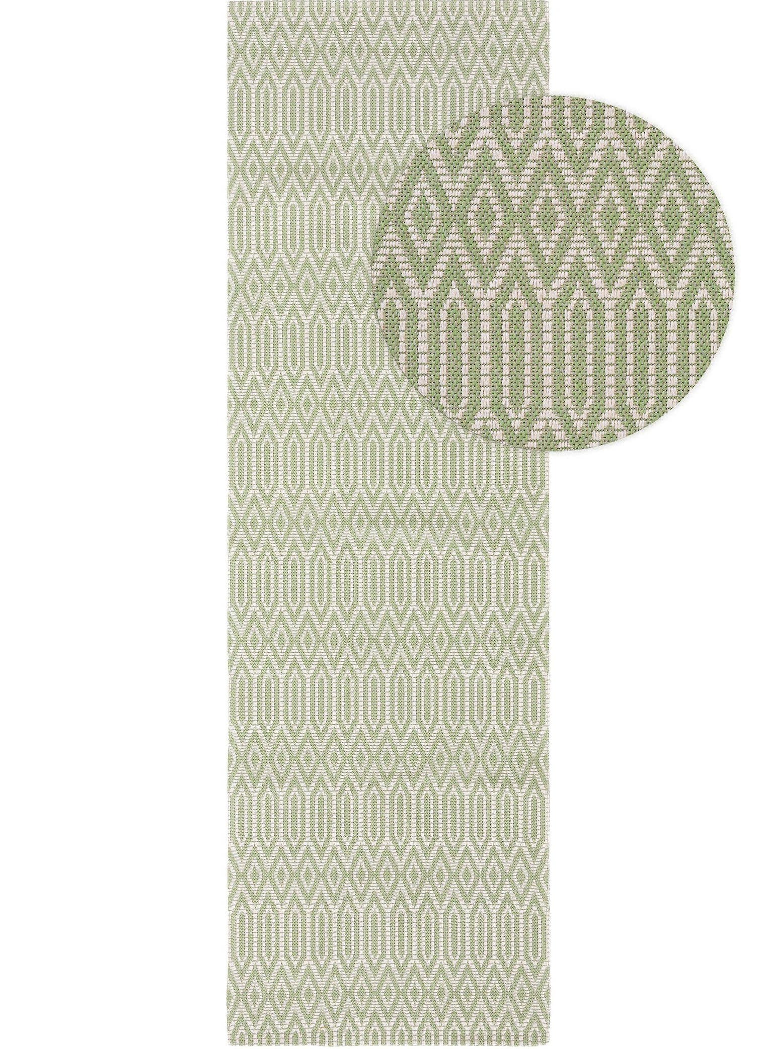 Rug made of 100% Cotton in Green with a 1- 5 mm high pile by benuta Nest
