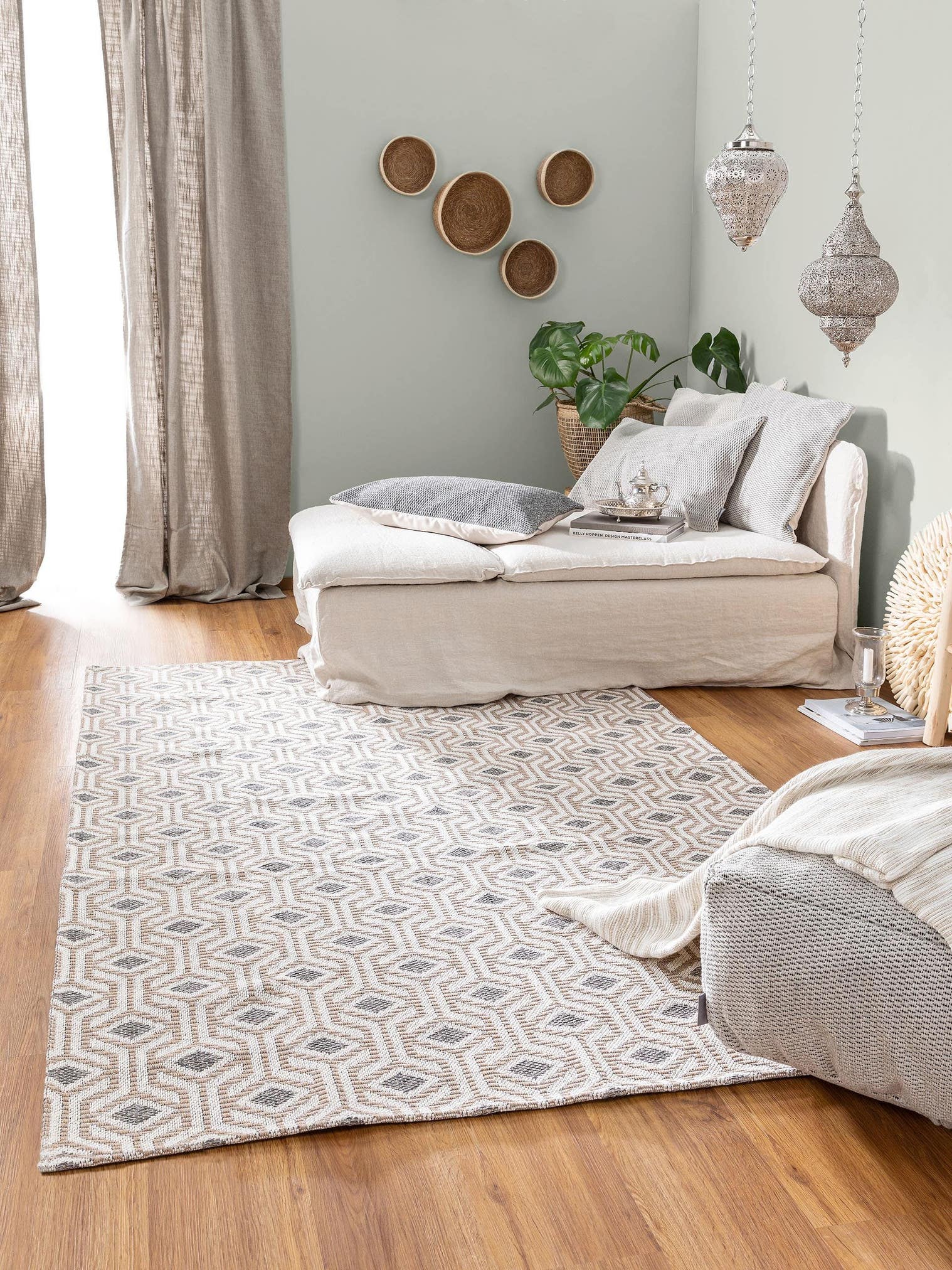 Teppich aus 100% Baumwolle in Taupe mit bis 5 mm hohem Flor von benuta Nest