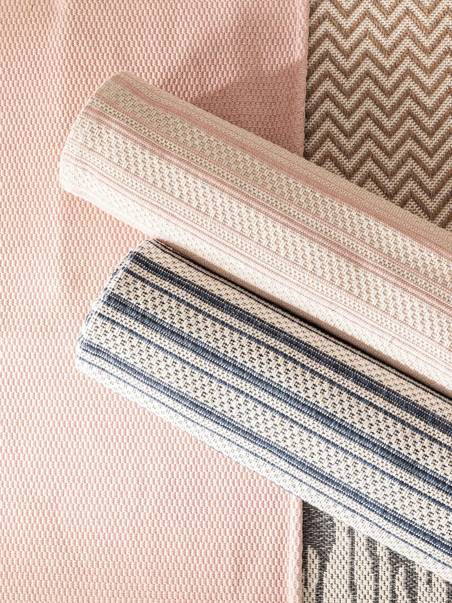 Teppich aus 100% Baumwolle in Rosa mit bis 5 mm hohem Flor von benuta