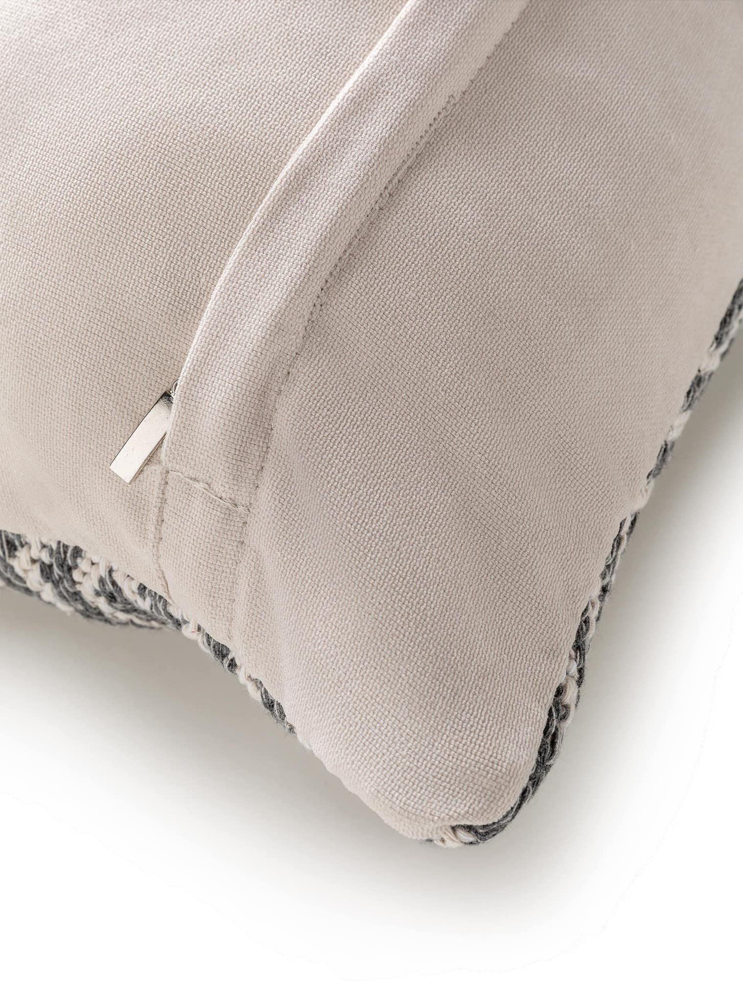 Cushion Cover Laos Charcoal in Ikat design made of 100% Cotton by benuta Nest