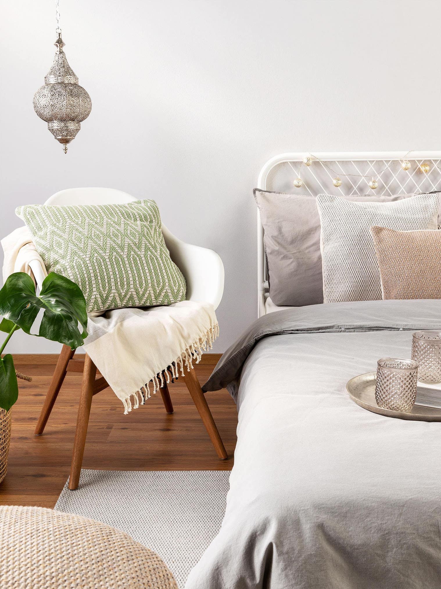 Kissenbezug Ibiza Grün im Design Ikat aus 100% Baumwolle von benuta Nest