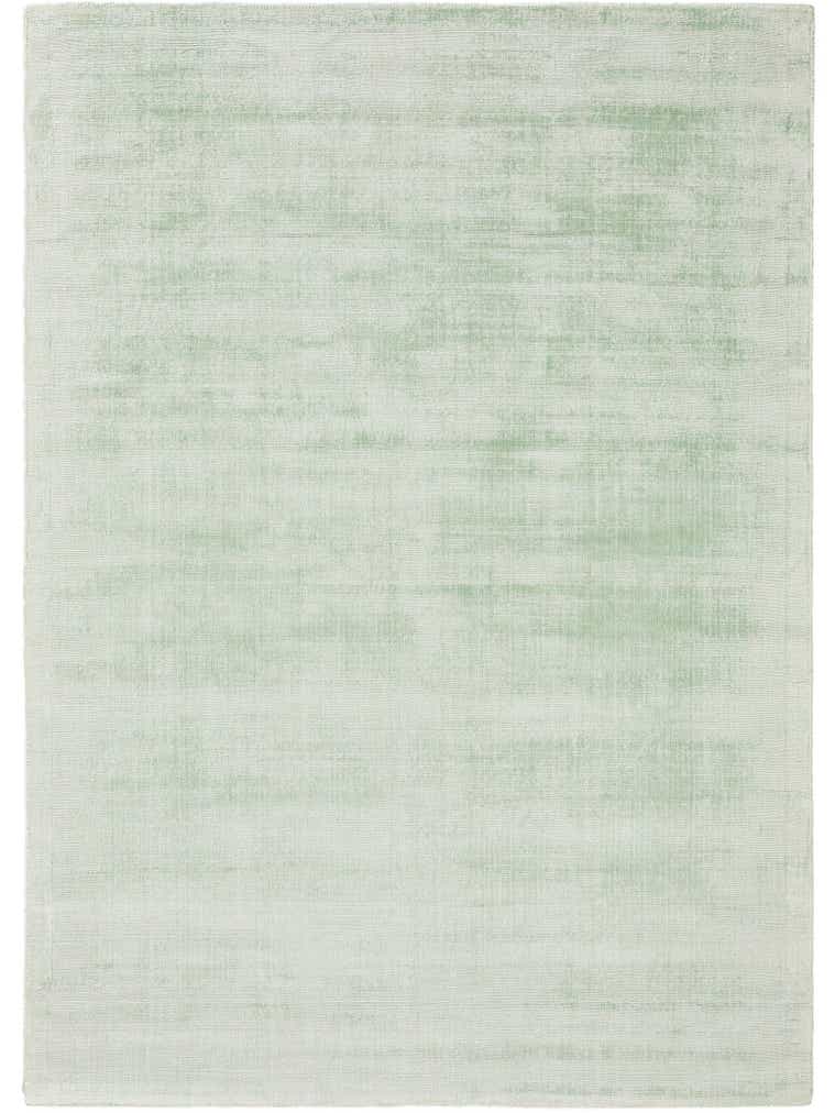 Rug made of 100% Viscose in Green with a 6 - 10 mm high pile by benuta Pure