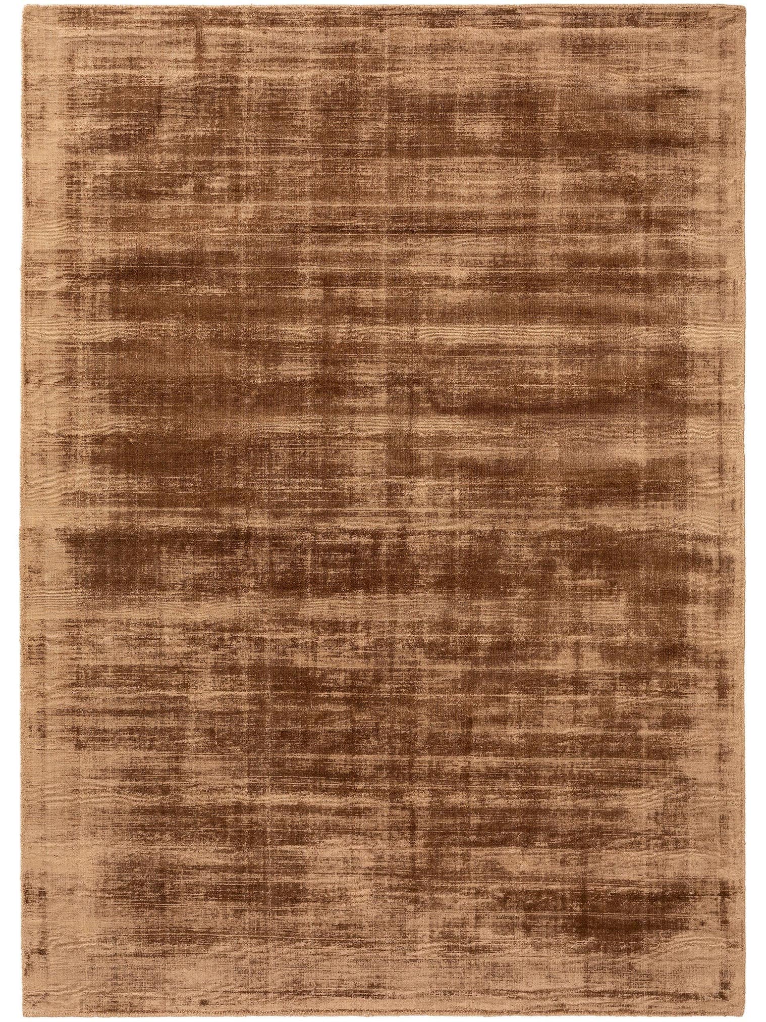 Matta av 100% Viskos i Brun med 6 - 10 mm hög lugg från benuta Pure