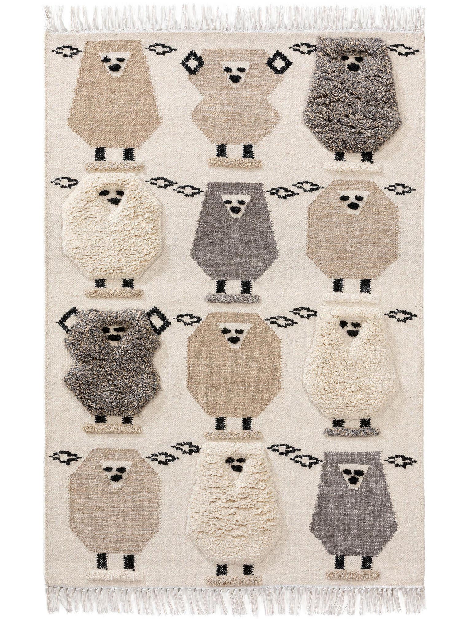 Tapis en 80% Wool, 20% Polyester en Beige avec une pile de 6 - 10 mm de hauteur de Lytte