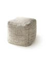 Handgemaakte wollen poef Rocco Beige/Zwart