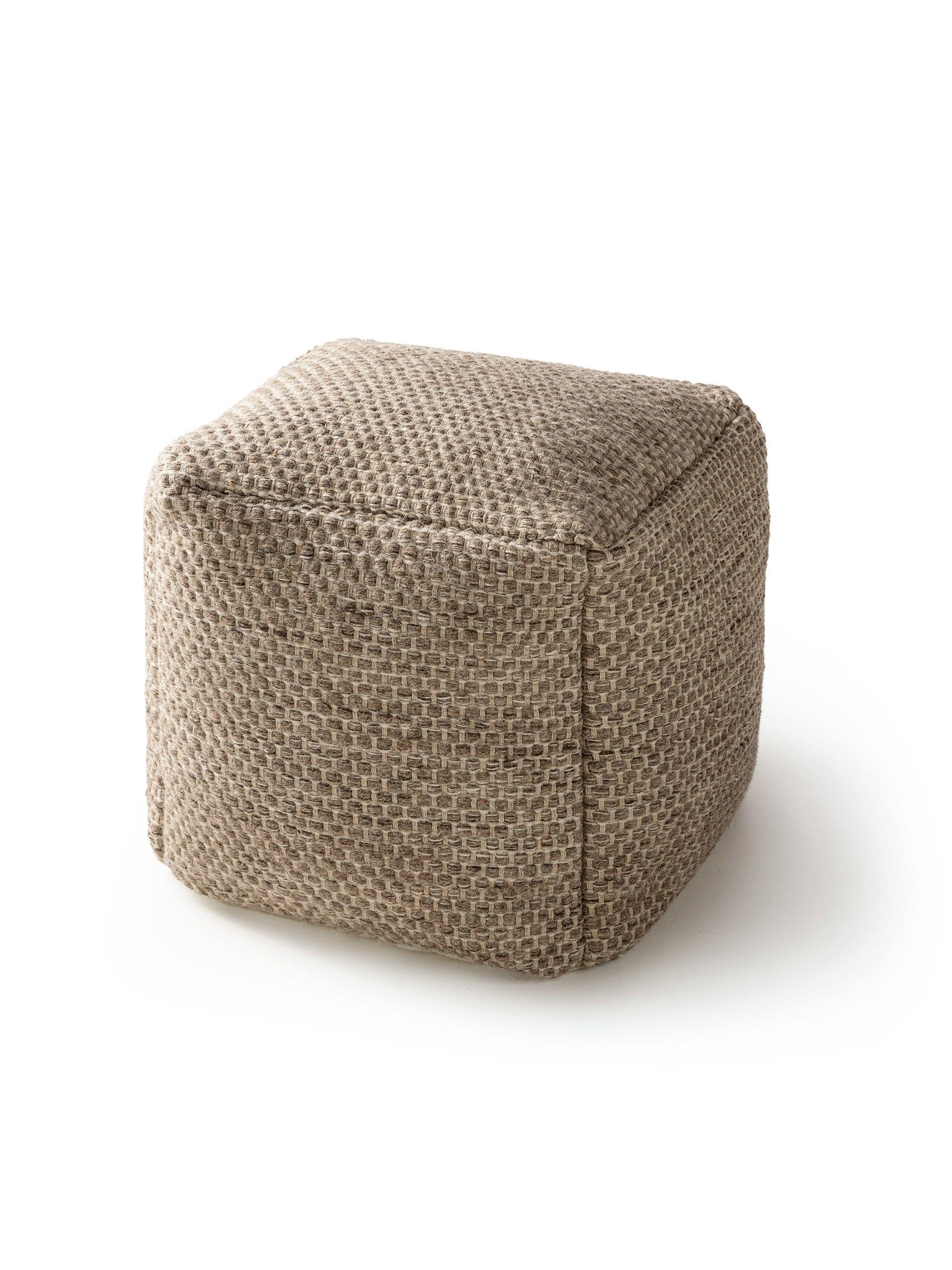Handgjord ullpouf Rocco Gråbrun från 