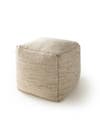 Handmade Wool Pouf Rocco Cream