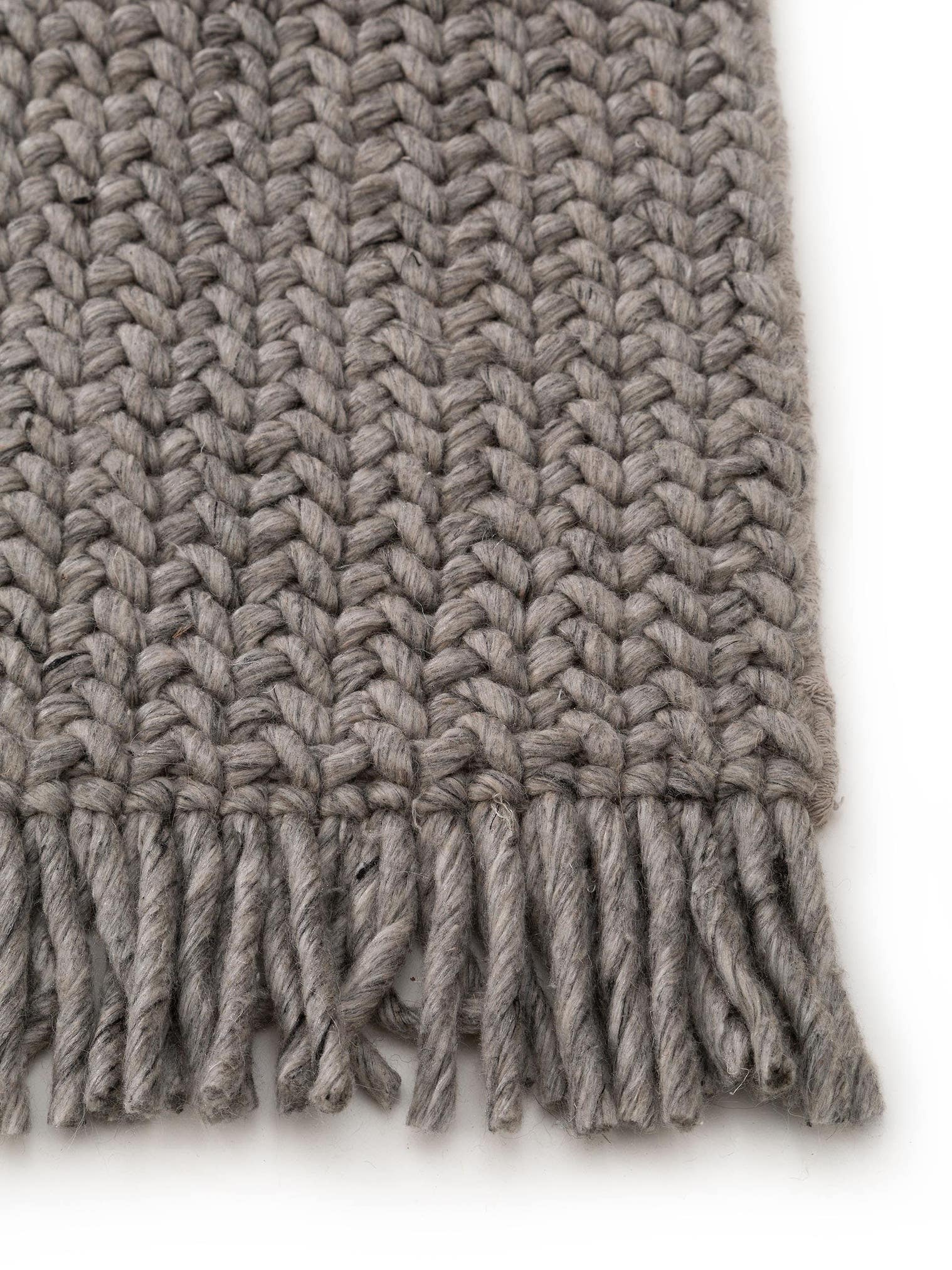 Alfombra de 60% Lana, 40% Poliéster en Gris con un pelo de {{Placeholder_Pile Height}} de altura de benuta Pure