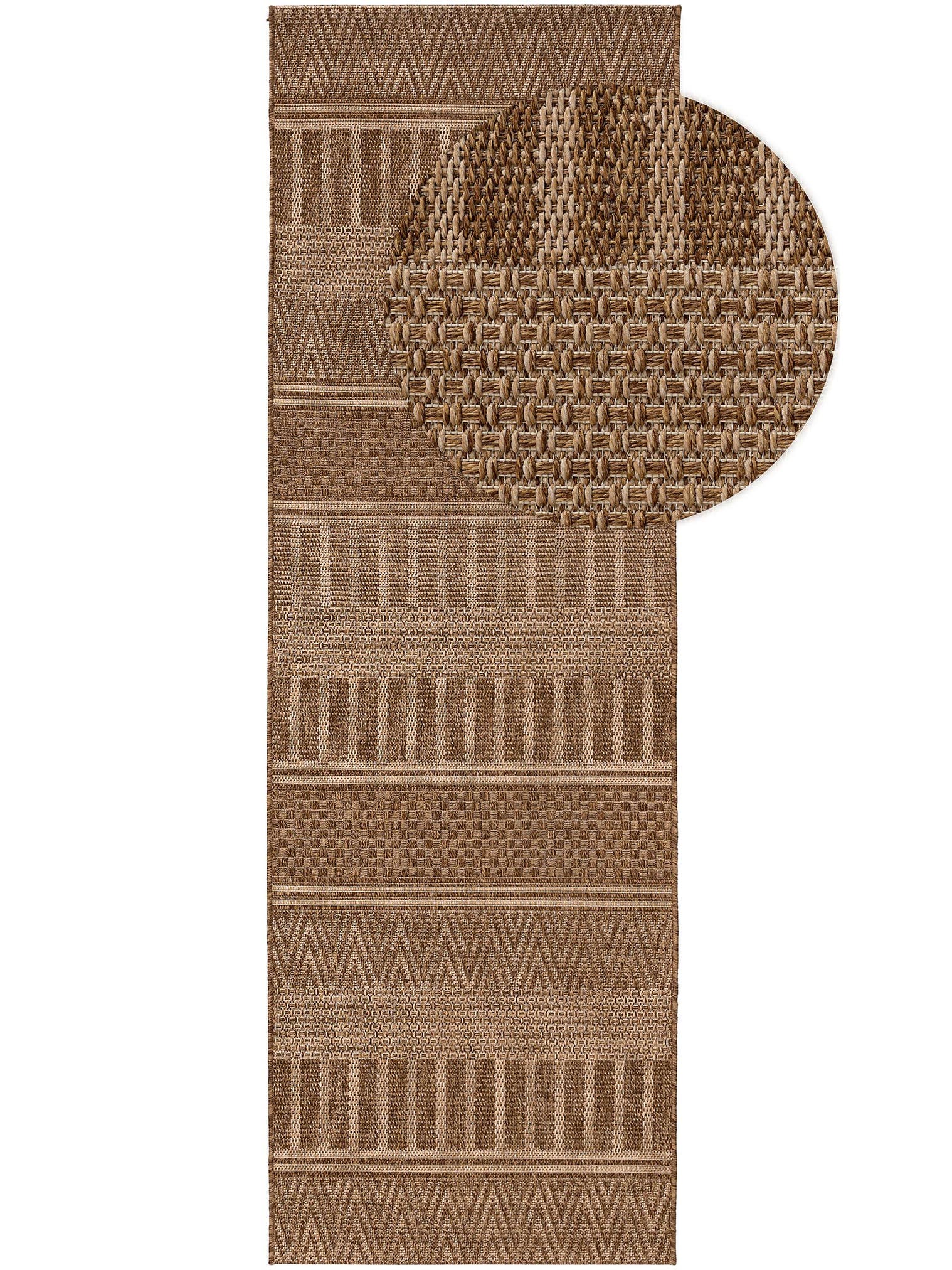 Tapis en 100% Polypropylène en Marron avec une pile de 6 - 10 mm de hauteur de benuta Nest