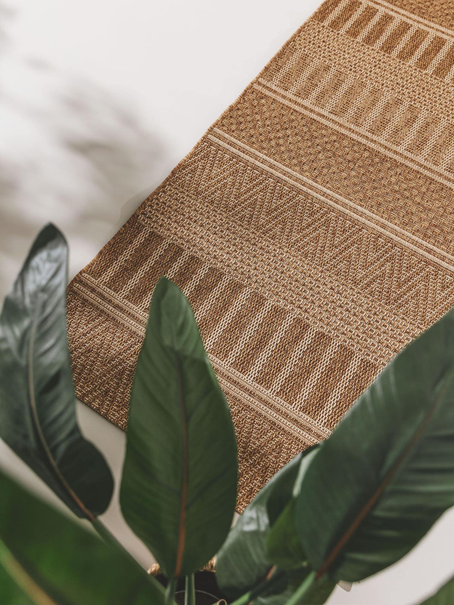 Tapis en 100% Polypropylène en Marron avec une pile de 6 - 10 mm de hauteur de benuta Nest