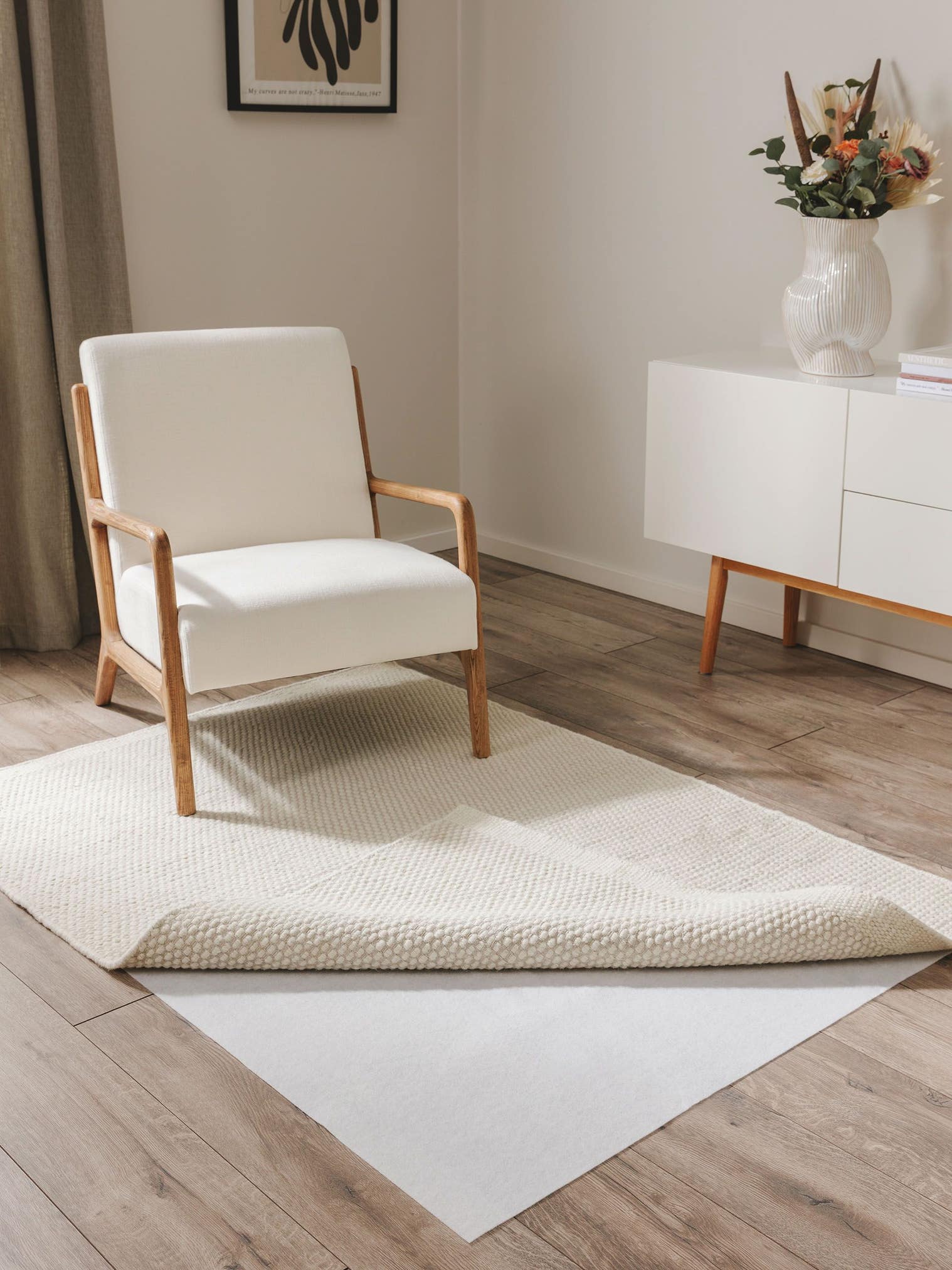 Tappeto di 100% Poliestere in Bianco con pelo alto 1- 5 mm da benuta