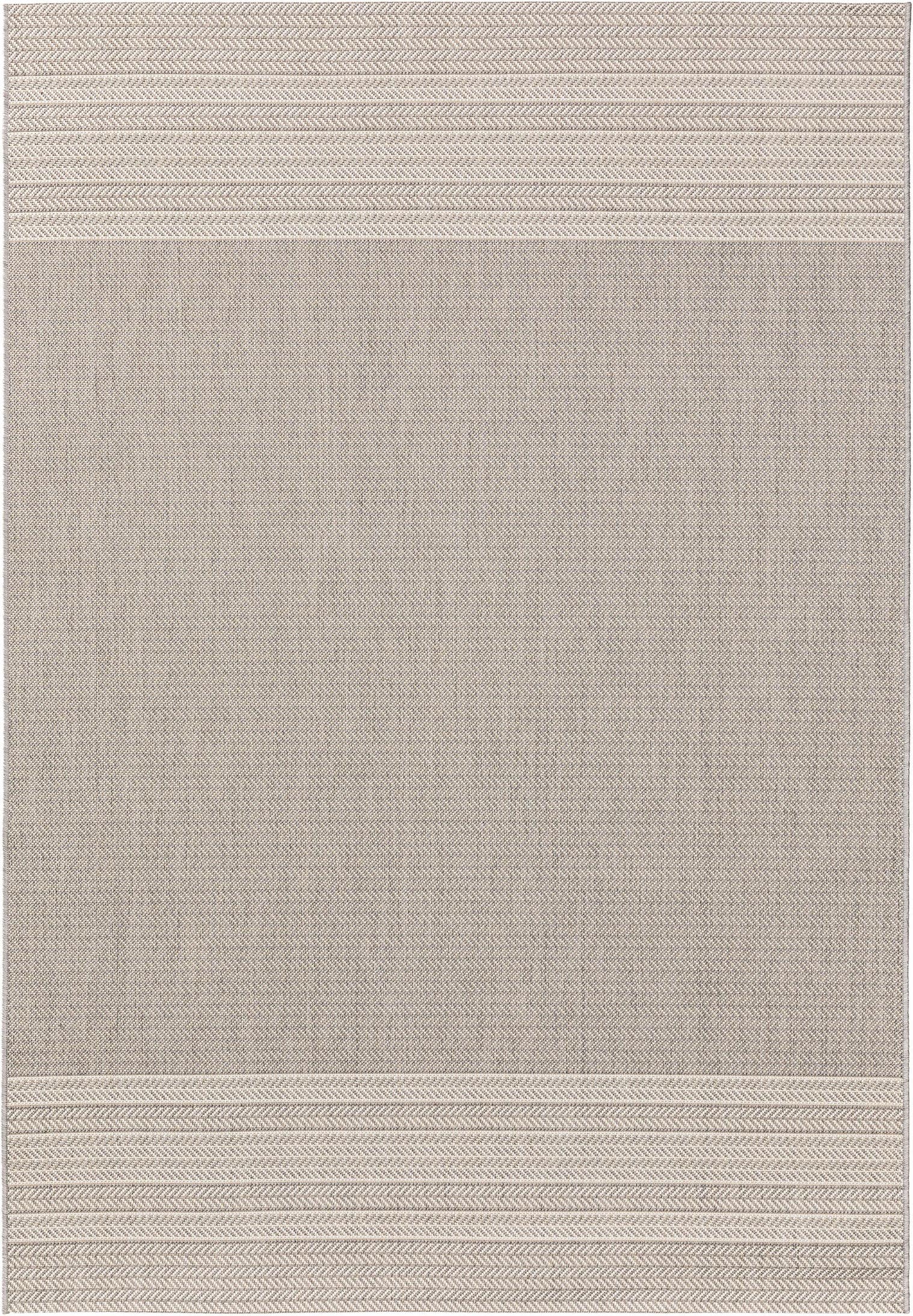 Tapis en 100% Polypropylène en Gris avec une pile de 1- 5 mm de hauteur de benuta Nest