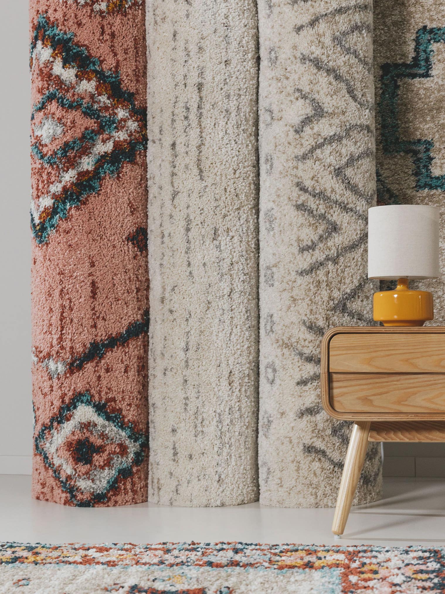 Matta av 100% Polypropylen i Beige med 21 - 30 mm hög lugg från benuta Nest