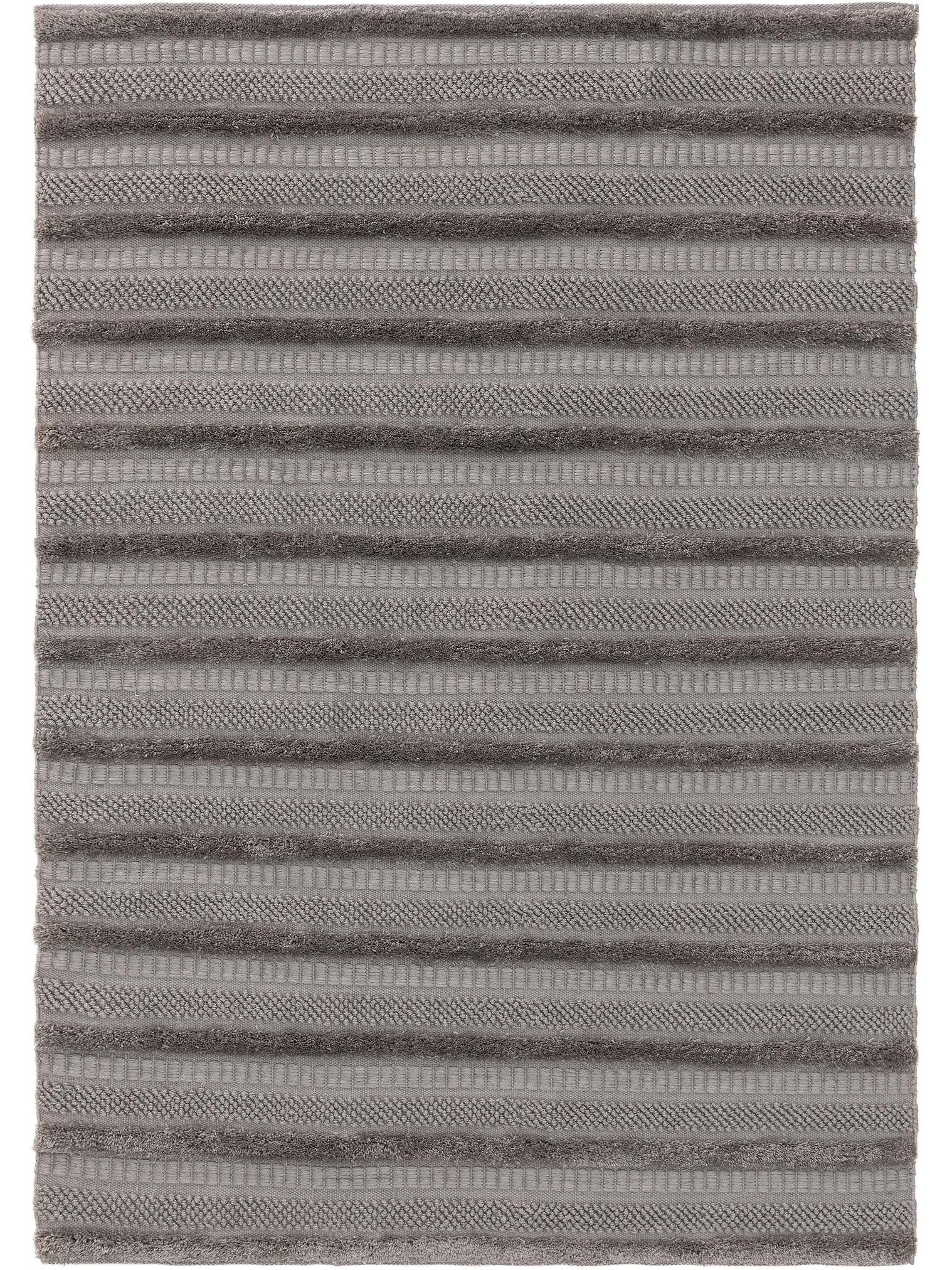Tappeto di 100% poliestere (riciclaggio PET) in Grigio con pelo alto 41 - 50 mm da benuta Pure