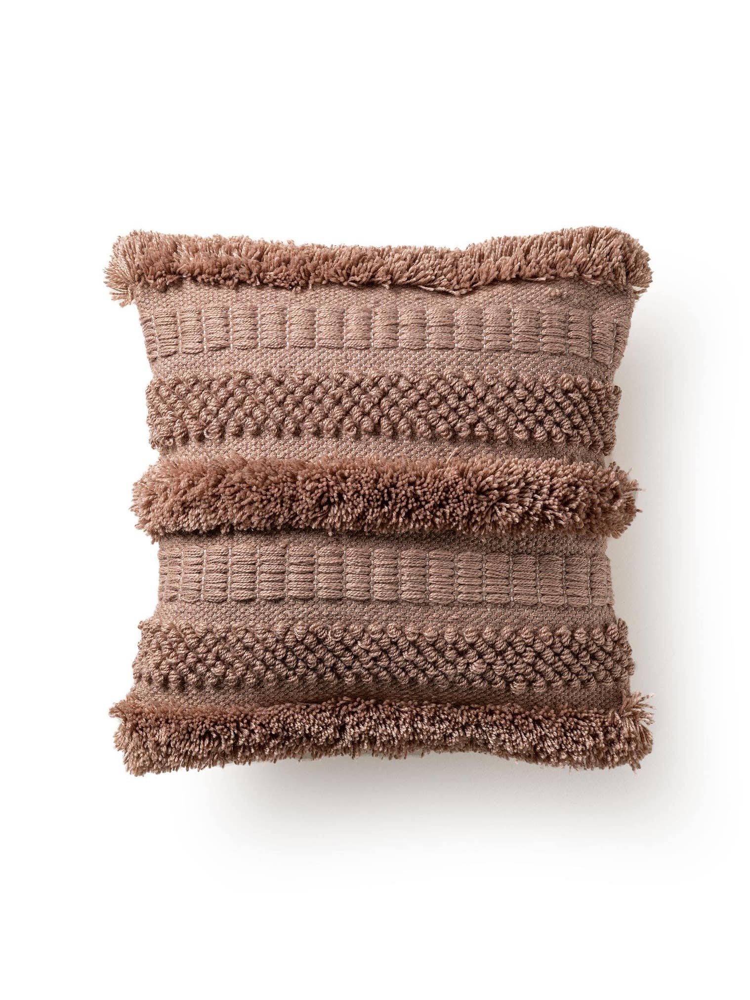 In- & Outdoor cushion cover Toni Bronze in Berber design made of 100% Polyester (recycled PET) by benuta Pure