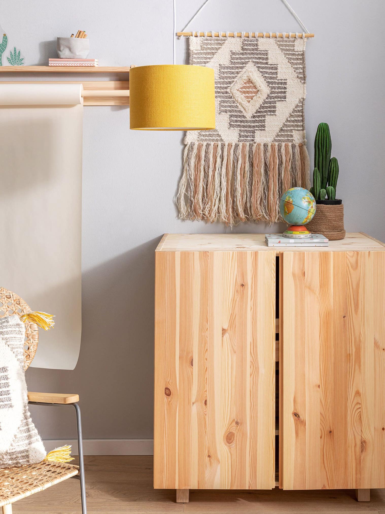 Väggdekoration Wanda Rosa med Kelim-design i 70% Ull, 30% Polyester från Lytte