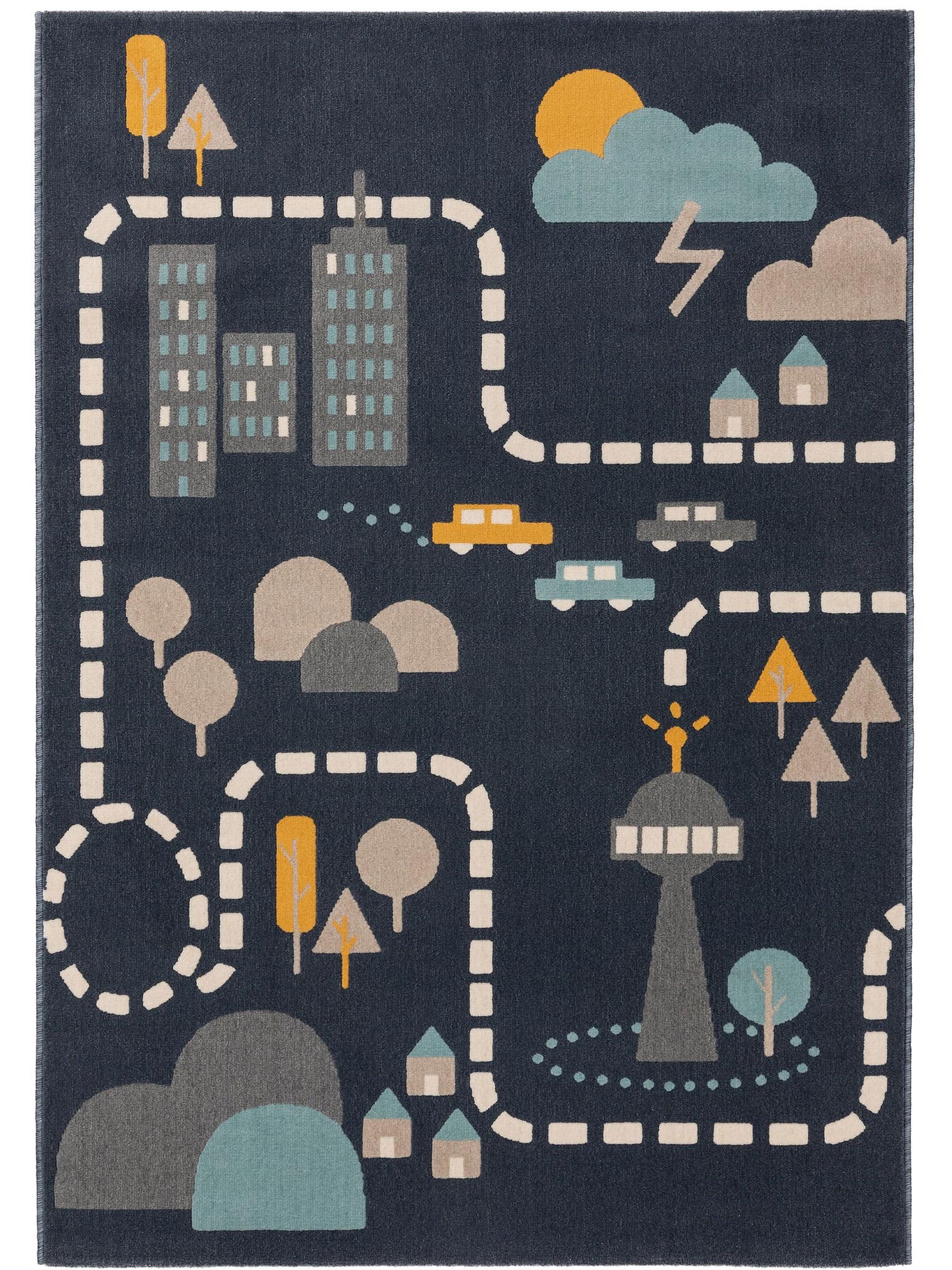 Tapis en 100% Polypropylène en Bleu avec une pile de 6 - 10 mm de hauteur de Lytte
