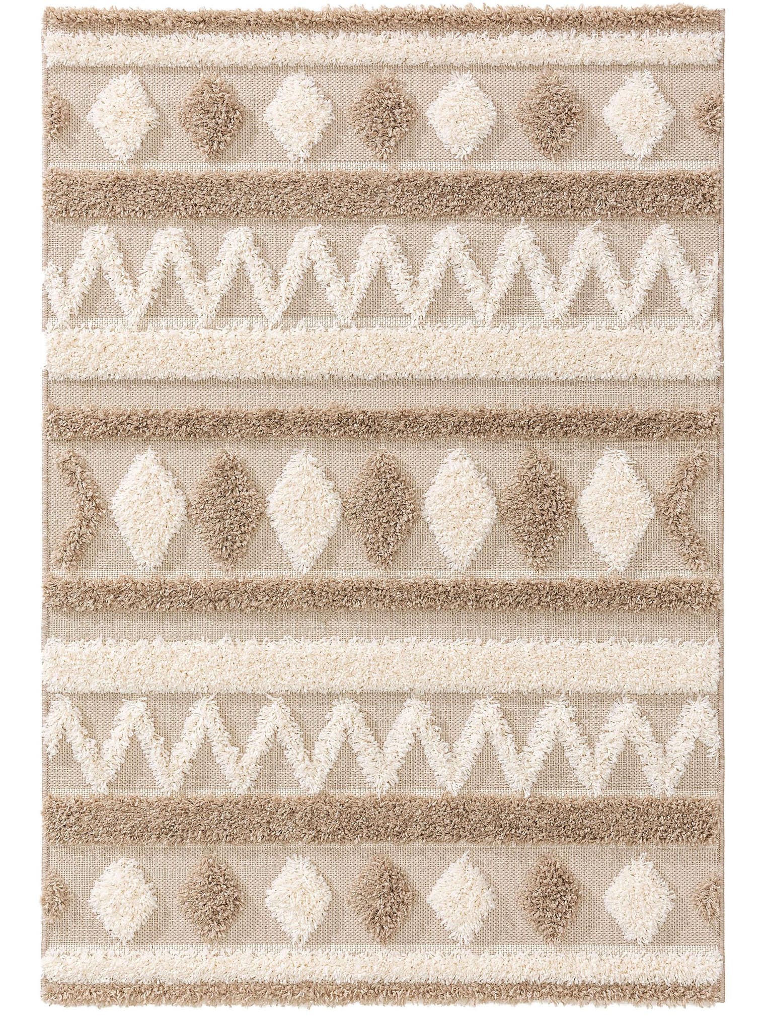 Teppich aus 100% Polypropylen in Beige mit 21 bis 30 mm hohem Flor von Lytte