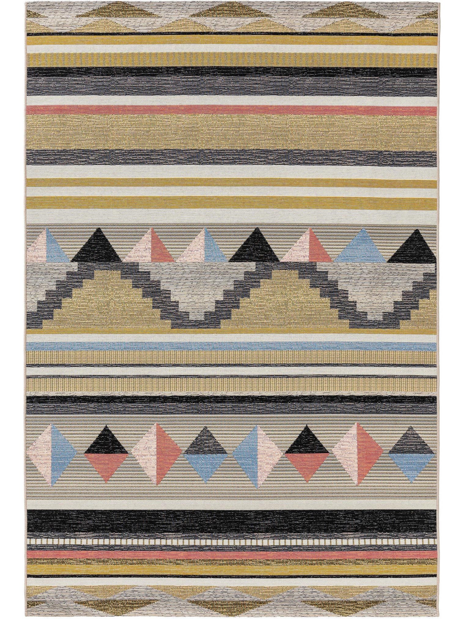 Teppich aus 76% Polypropylen, 23% Polyester, 1% Latex in Multicolor mit bis 5 mm hohem Flor von benuta Nest