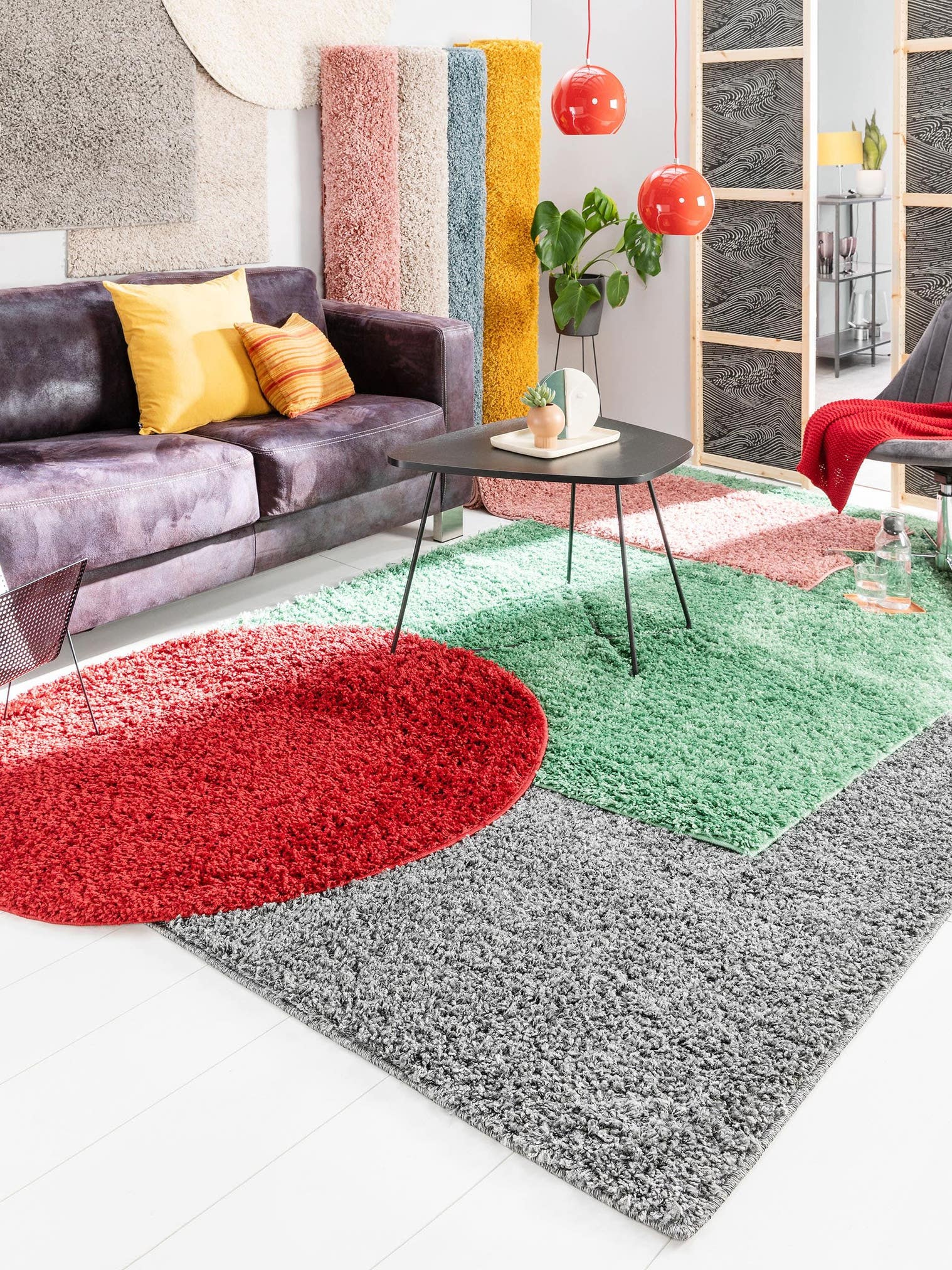 Teppich aus 100% Polypropylen in Gelb mit 31 bis 40 mm hohem Flor von benuta Basic