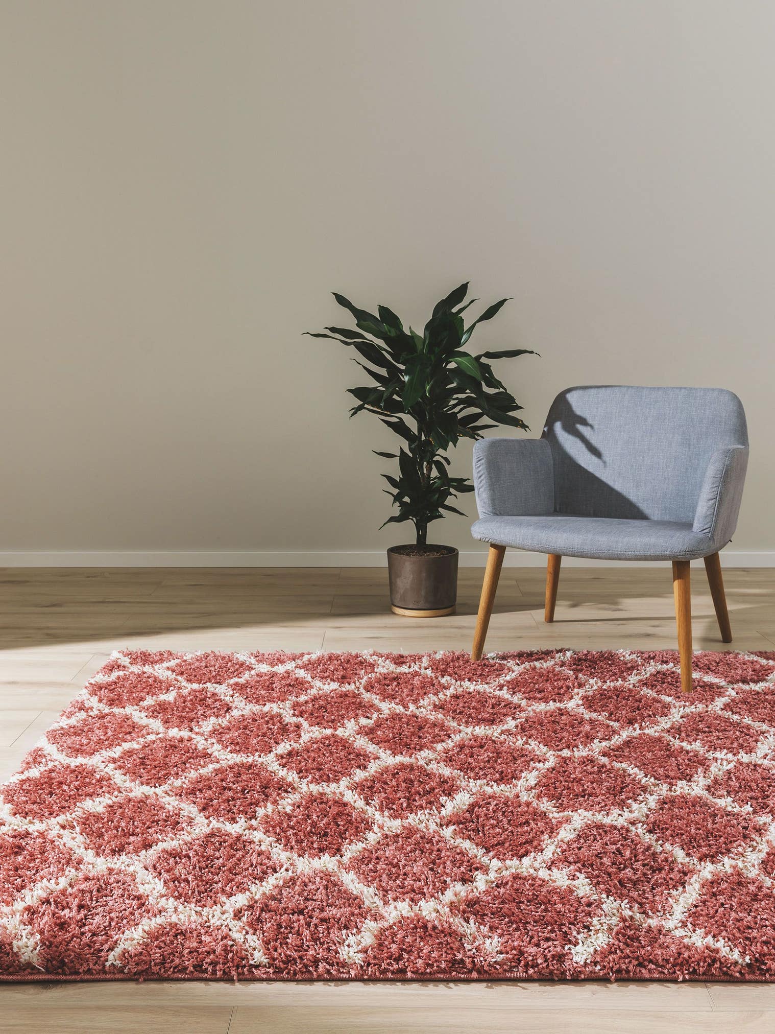 Tapis en 100% Polypropylène en Rose avec une pile de 31 - 40 mm de hauteur de benuta Pop