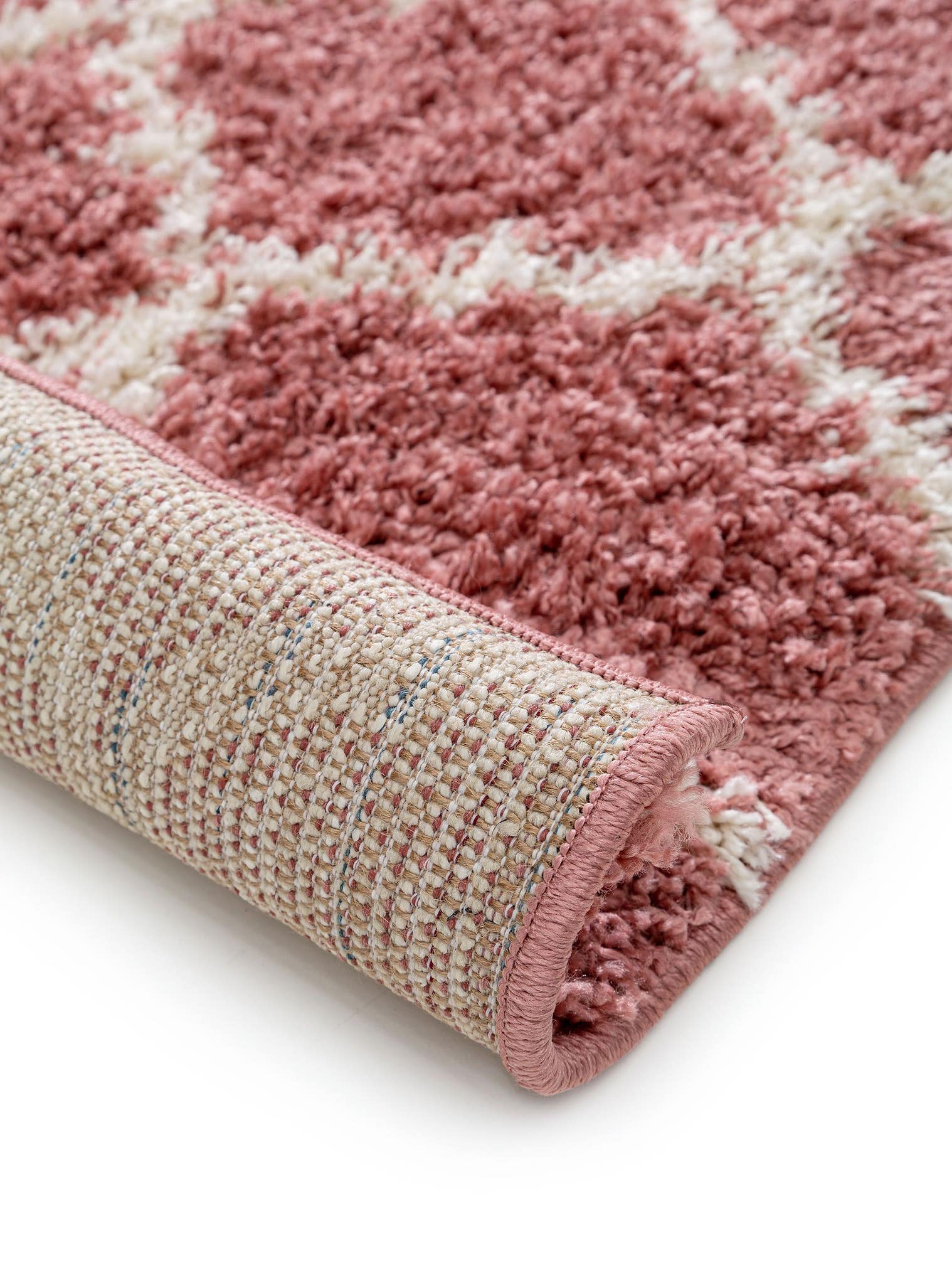 Tapis en 100% Polypropylène en Rose avec une pile de 31 - 40 mm de hauteur de benuta Pop