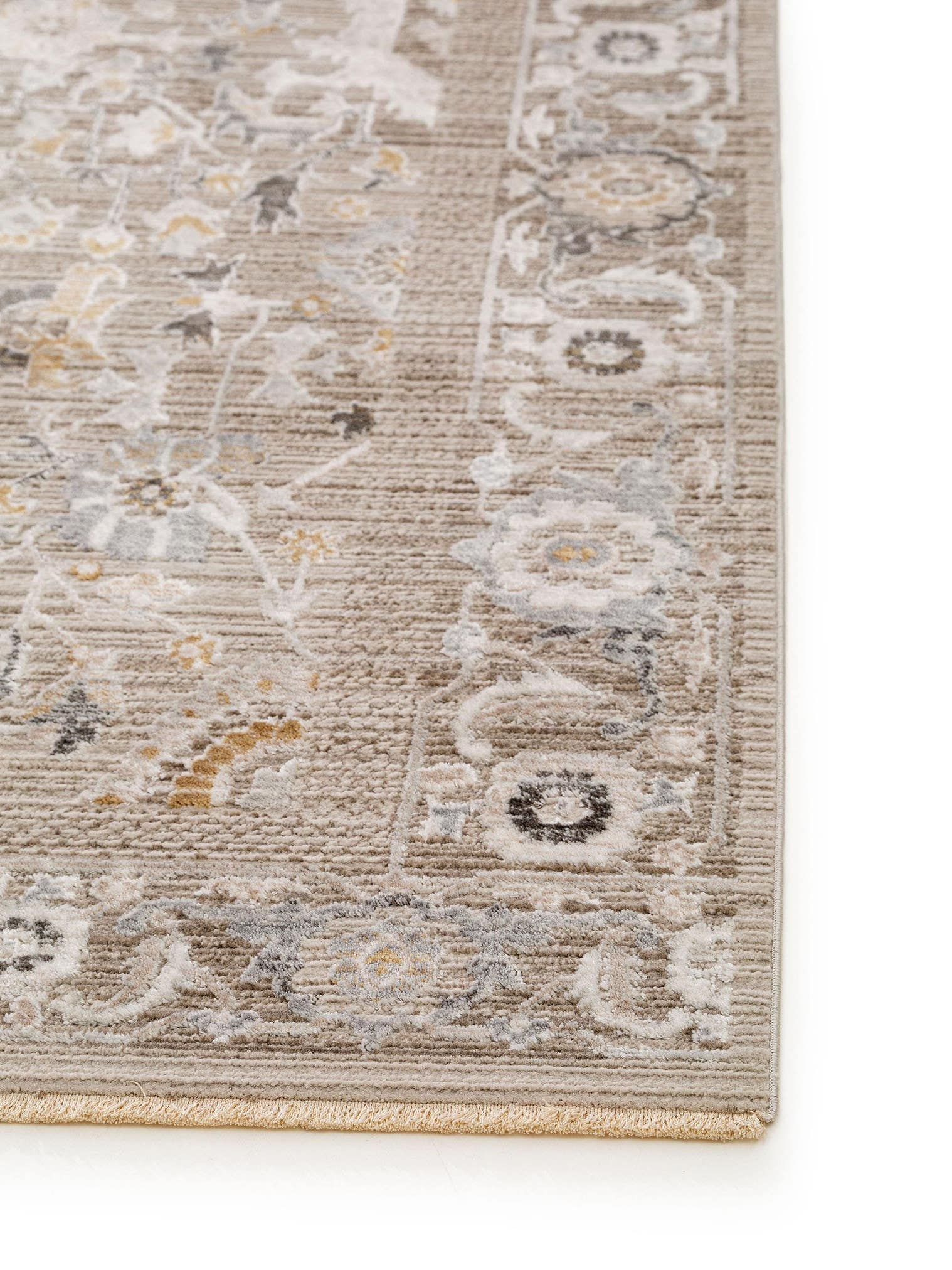 Teppich aus 65% Viskose, 35% Polyester in Grau mit 6 bis 10 mm hohem Flor von benuta Nest