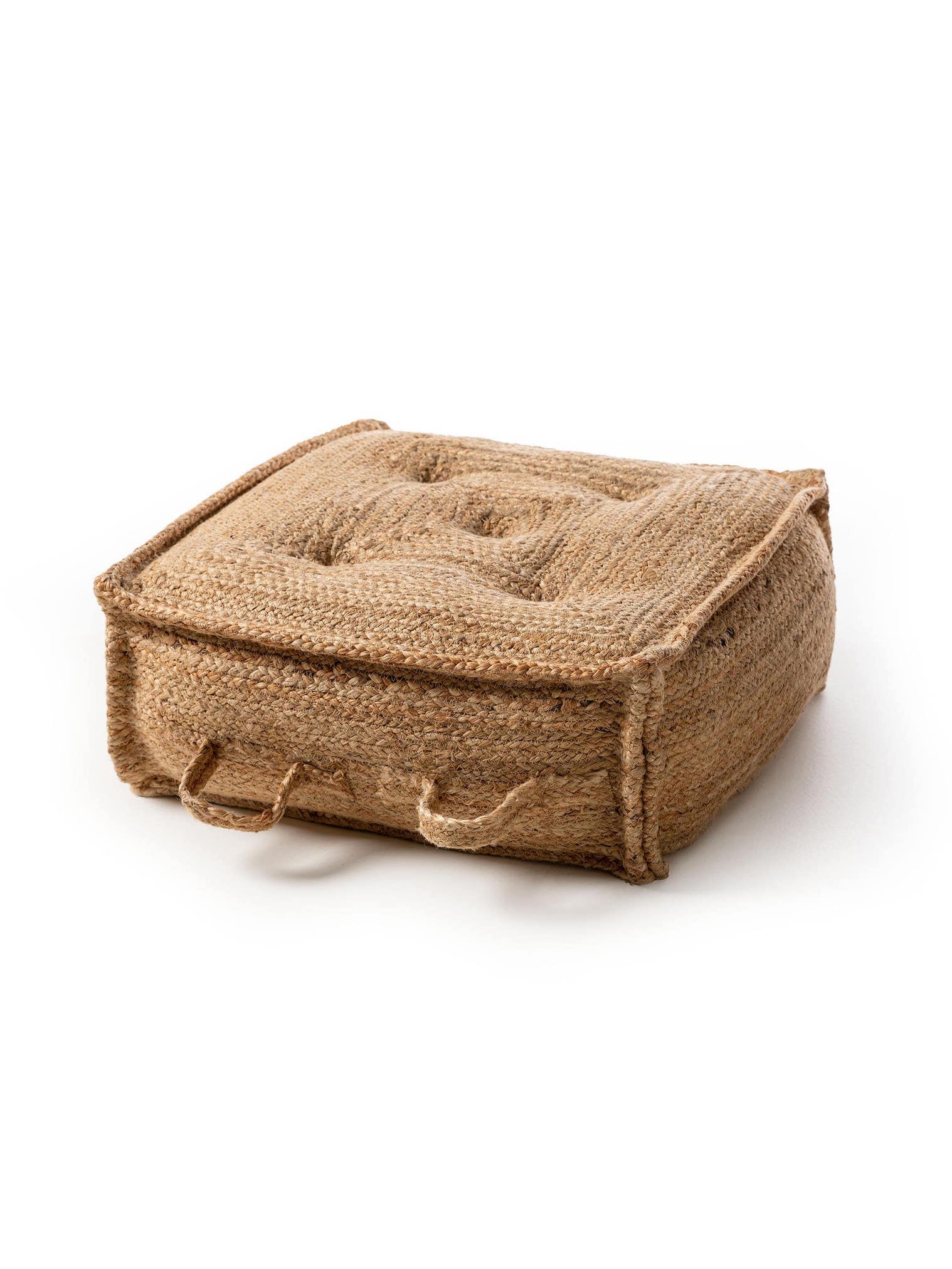 Bodenkissen Jutta Hellbraun im Design  aus 80% Jute, 20% Baumwolle von benuta Pure