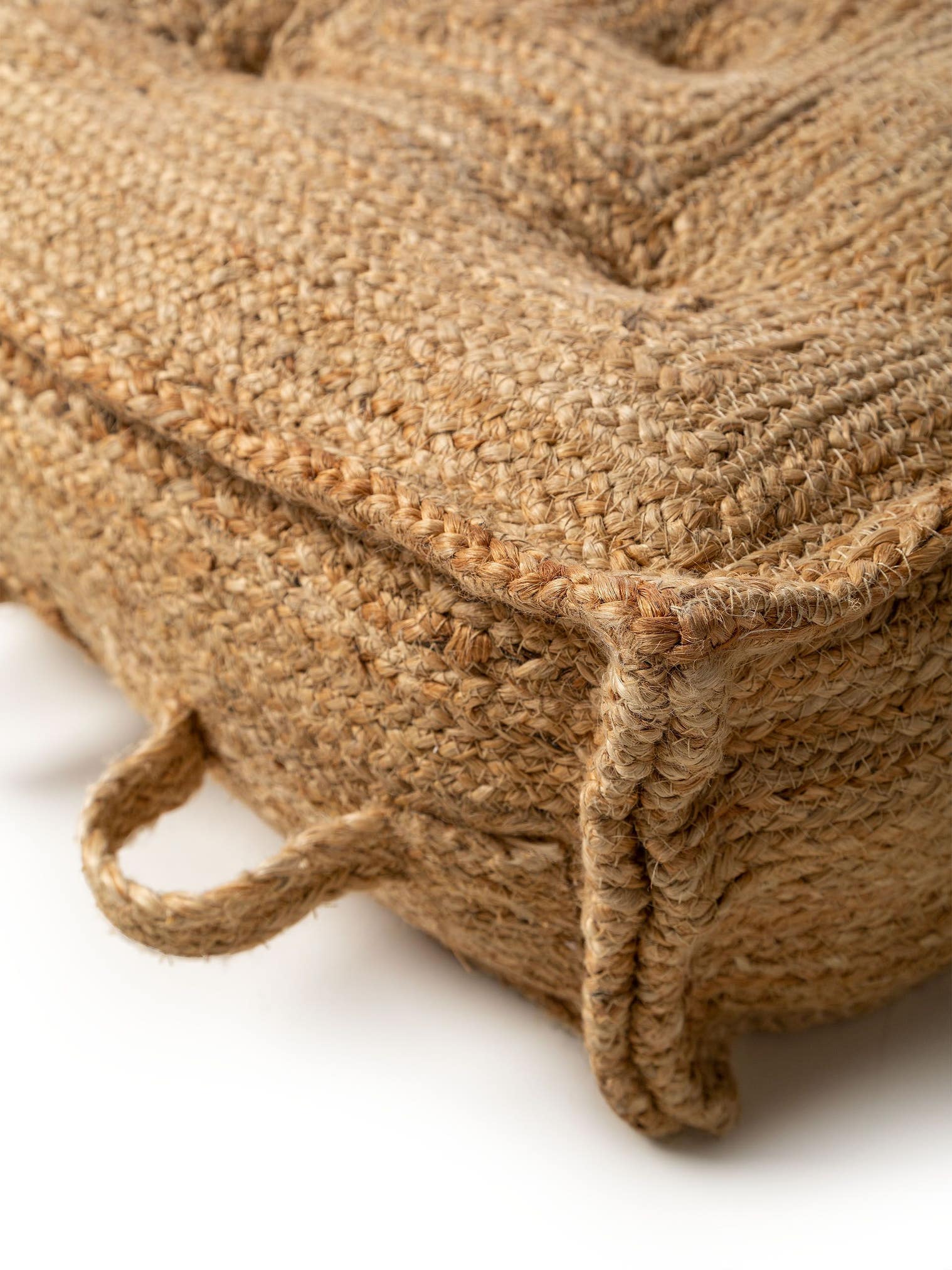 Bodenkissen Jutta Hellbraun im Design  aus 80% Jute, 20% Baumwolle von benuta Pure