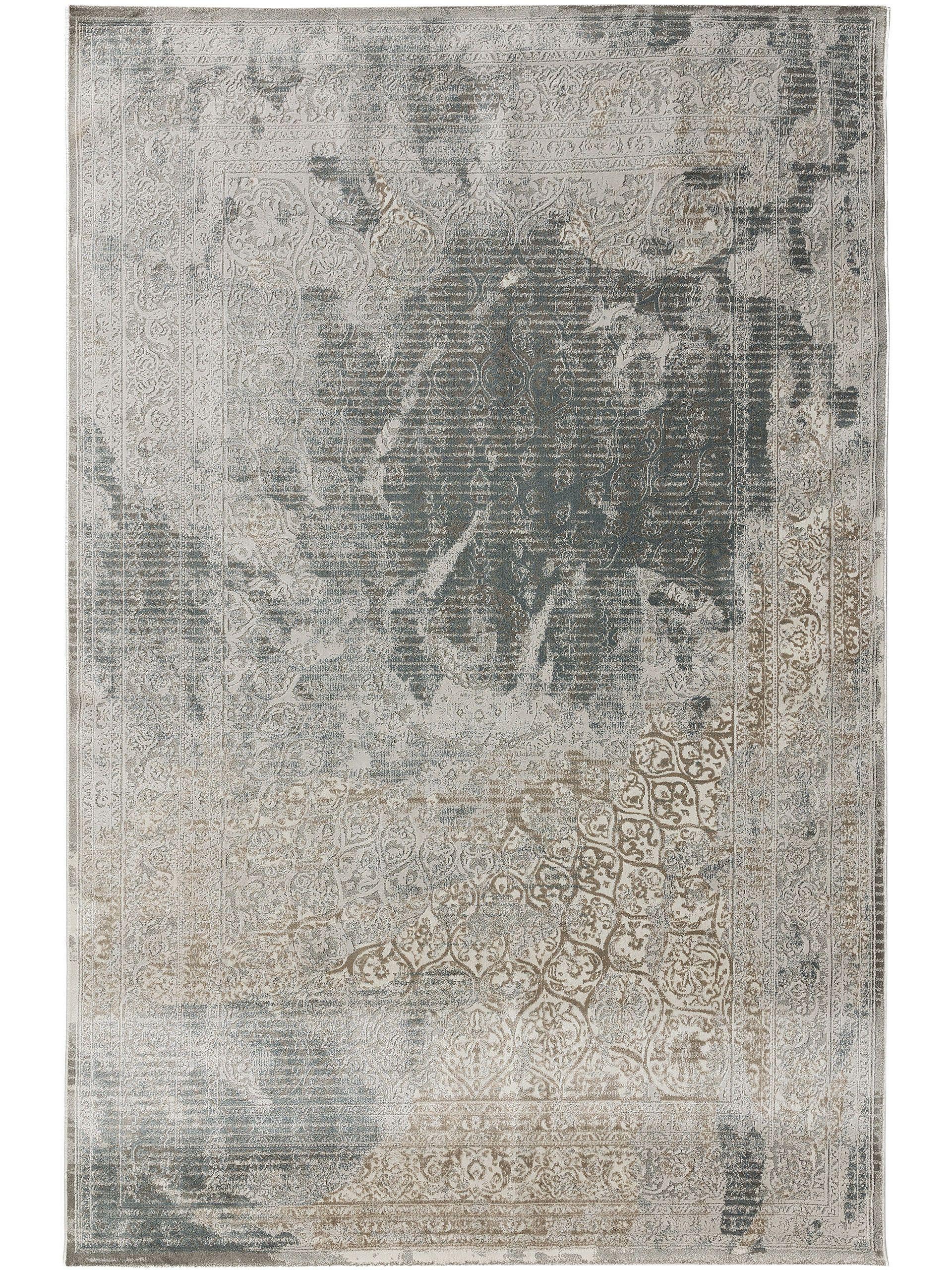 Rug made of 100% Polyester in Grey with a 6 - 10 mm high pile by benuta Nest