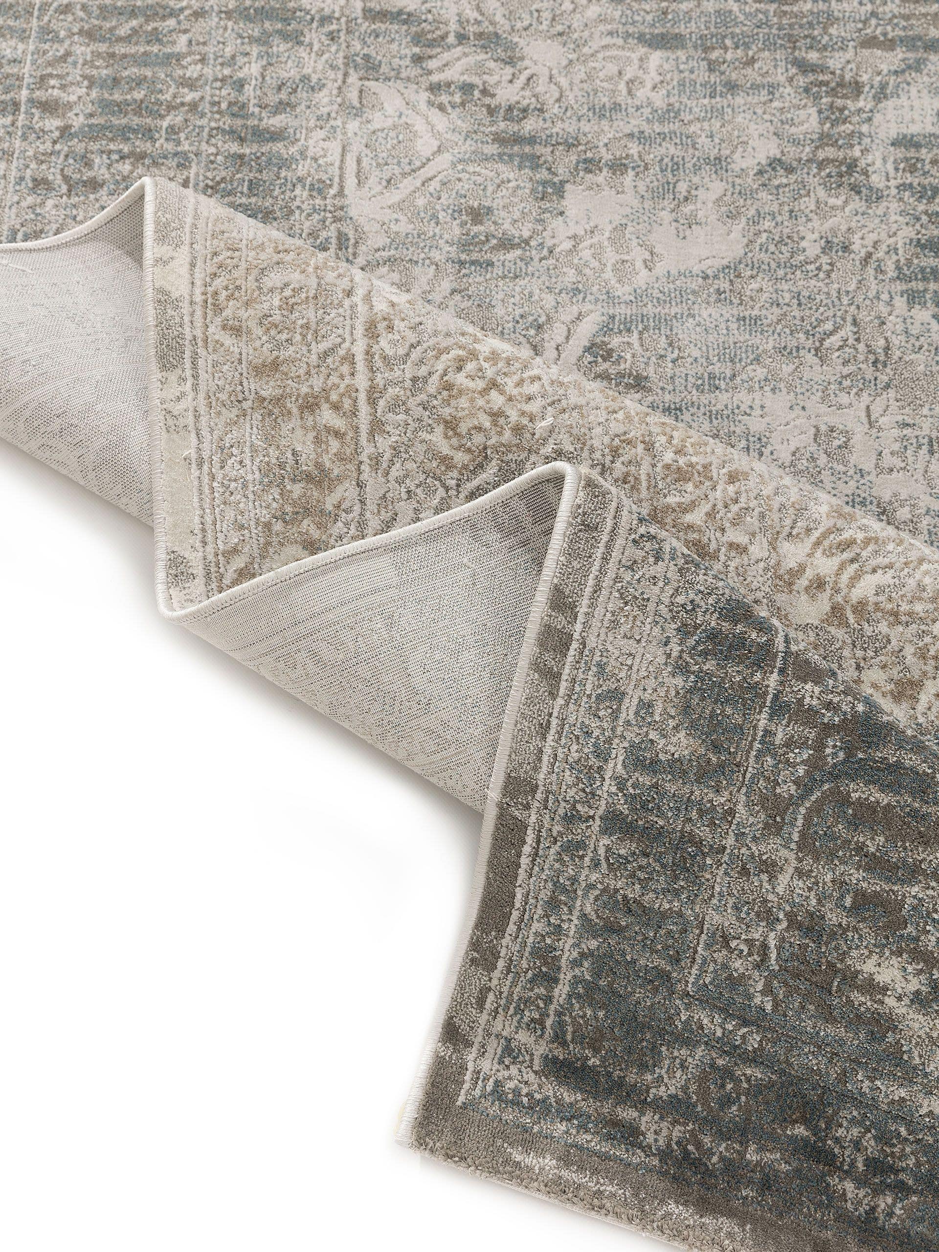 Rug made of 100% Polyester in Grey with a 6 - 10 mm high pile by benuta Nest