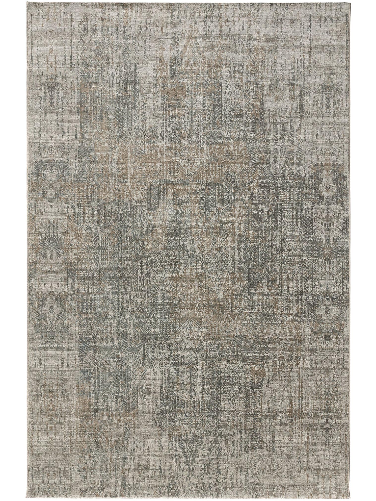 Teppich aus 100% Polyester in Grau mit 6 bis 10 mm hohem Flor von benuta Nest