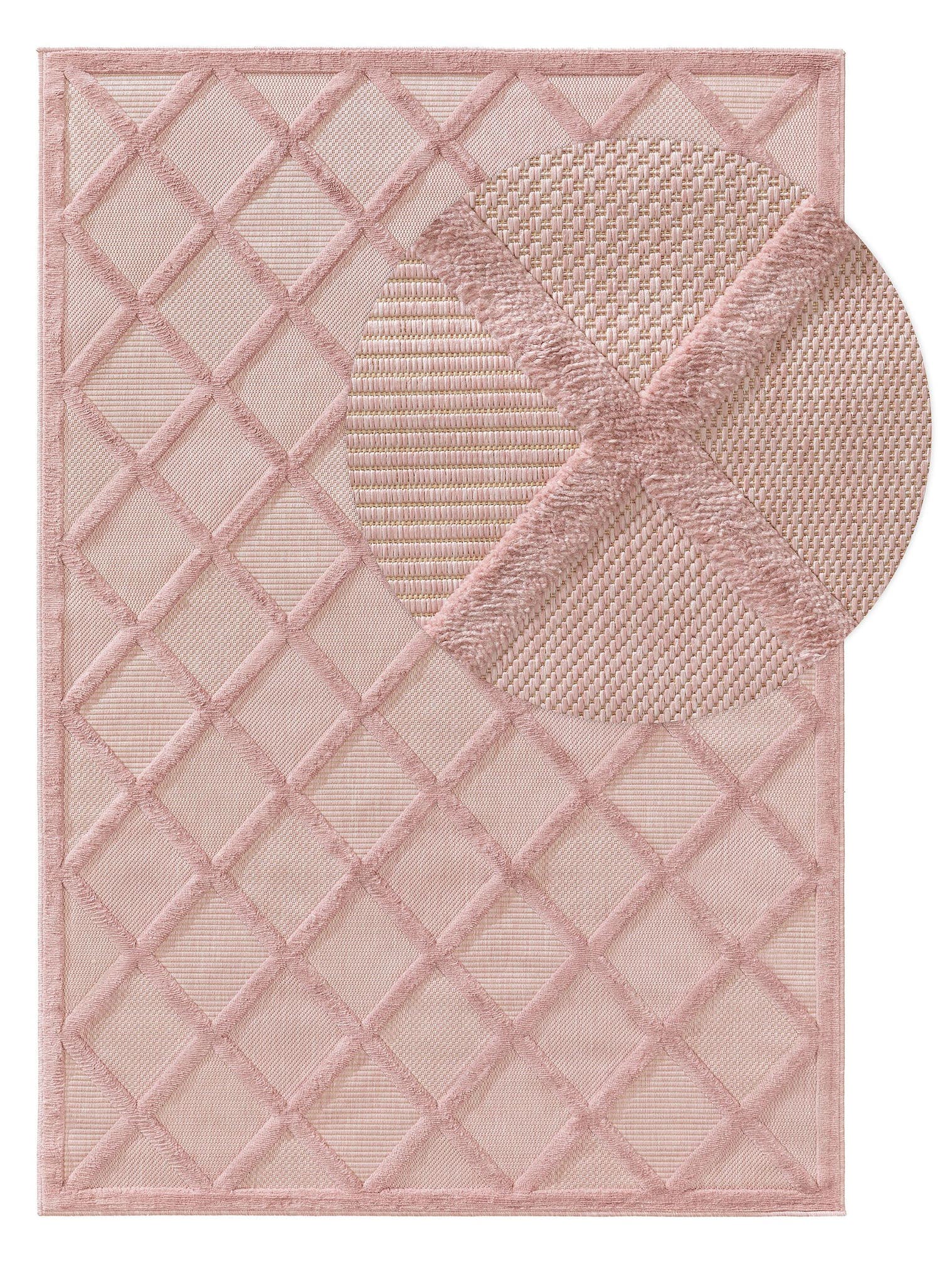 Rug made of 100% Polypropylene in Pink with a 1- 5 mm high pile by benuta Nest