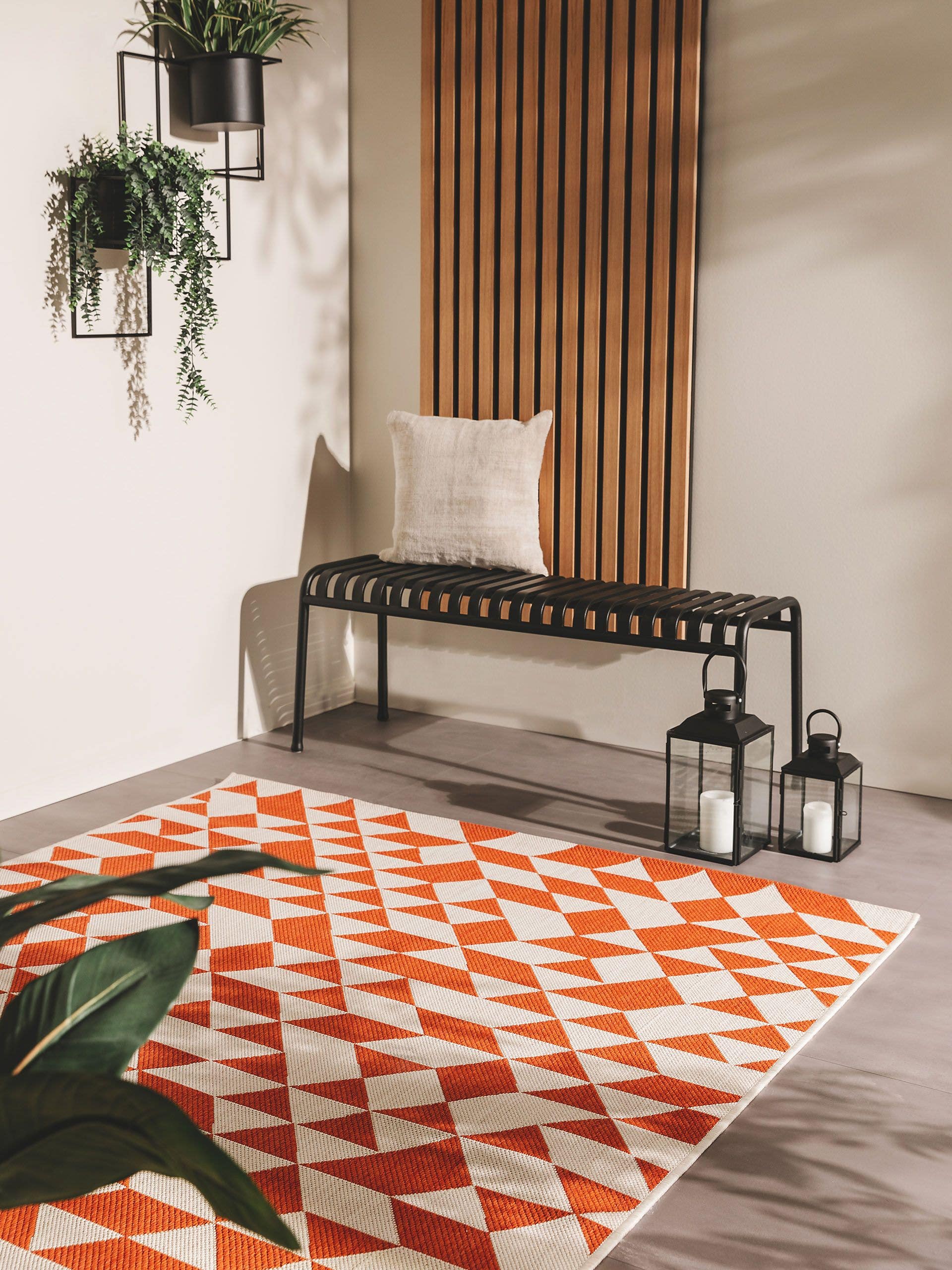 Rug made of 100% Polypropylene in Orange with a 1- 5 mm high pile by benuta Nest