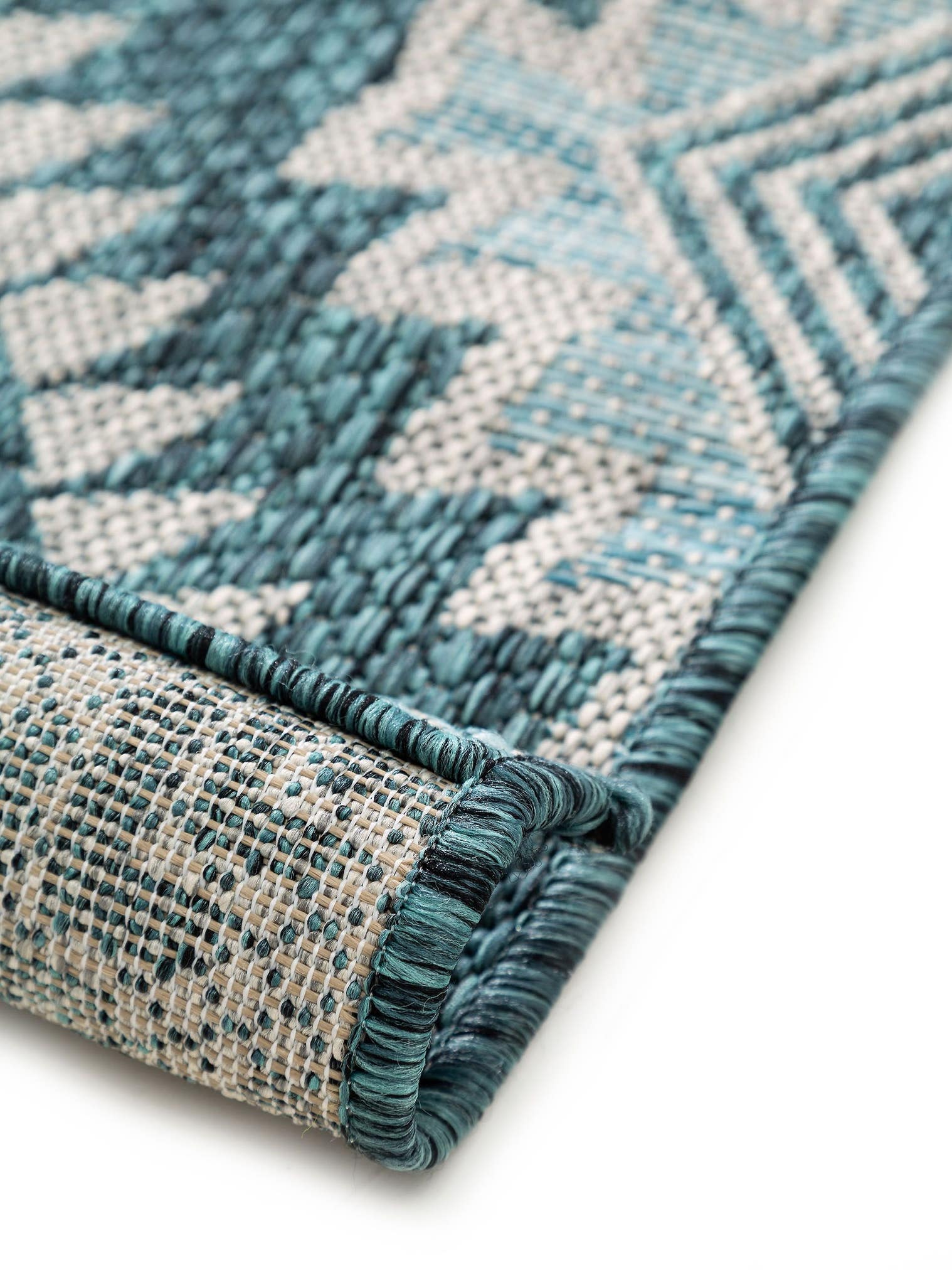 Rug made of 100% Polypropylene in Blue with a 1- 5 mm high pile by benuta Nest