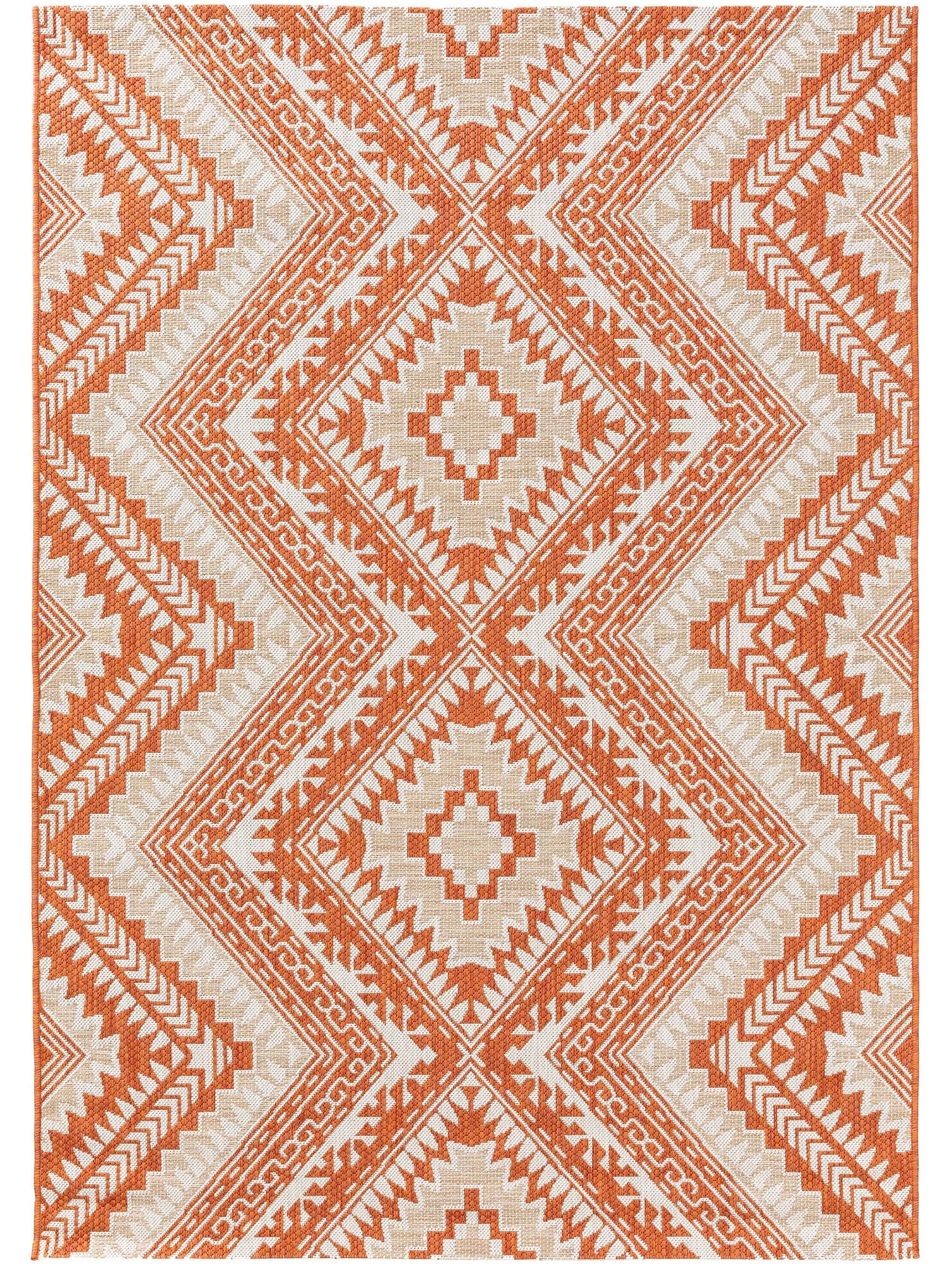 Rug made of 100% Polypropylene in Orange with a 1- 5 mm high pile by benuta Nest